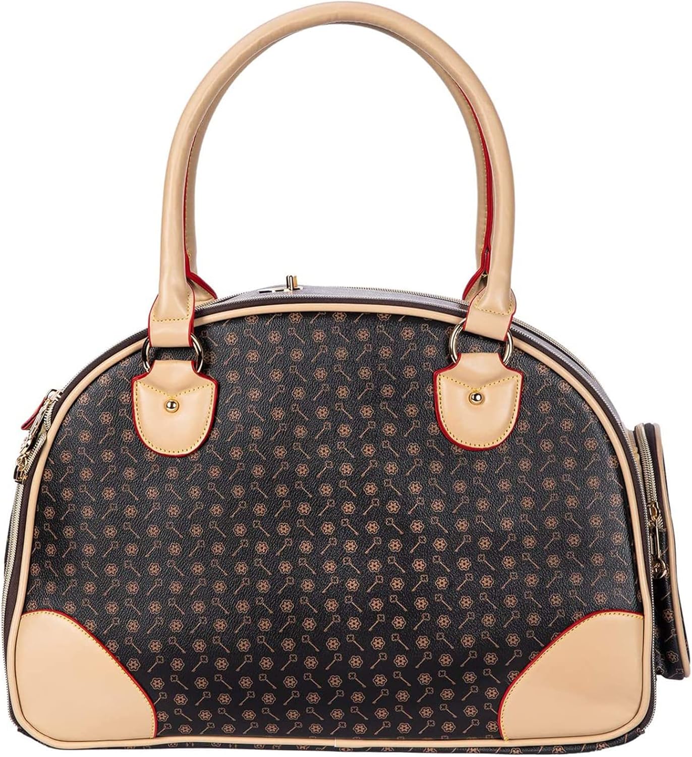 mmagicc, Transportín De Lujo Para Mascotas Para Perros Pequeños Puppy Bolsa De Transporte Para Gatos Impermeable Transporte De Cuero PU De Primera Calidad Bolso Para Viajes al Aire Libre, C(Size:S)
