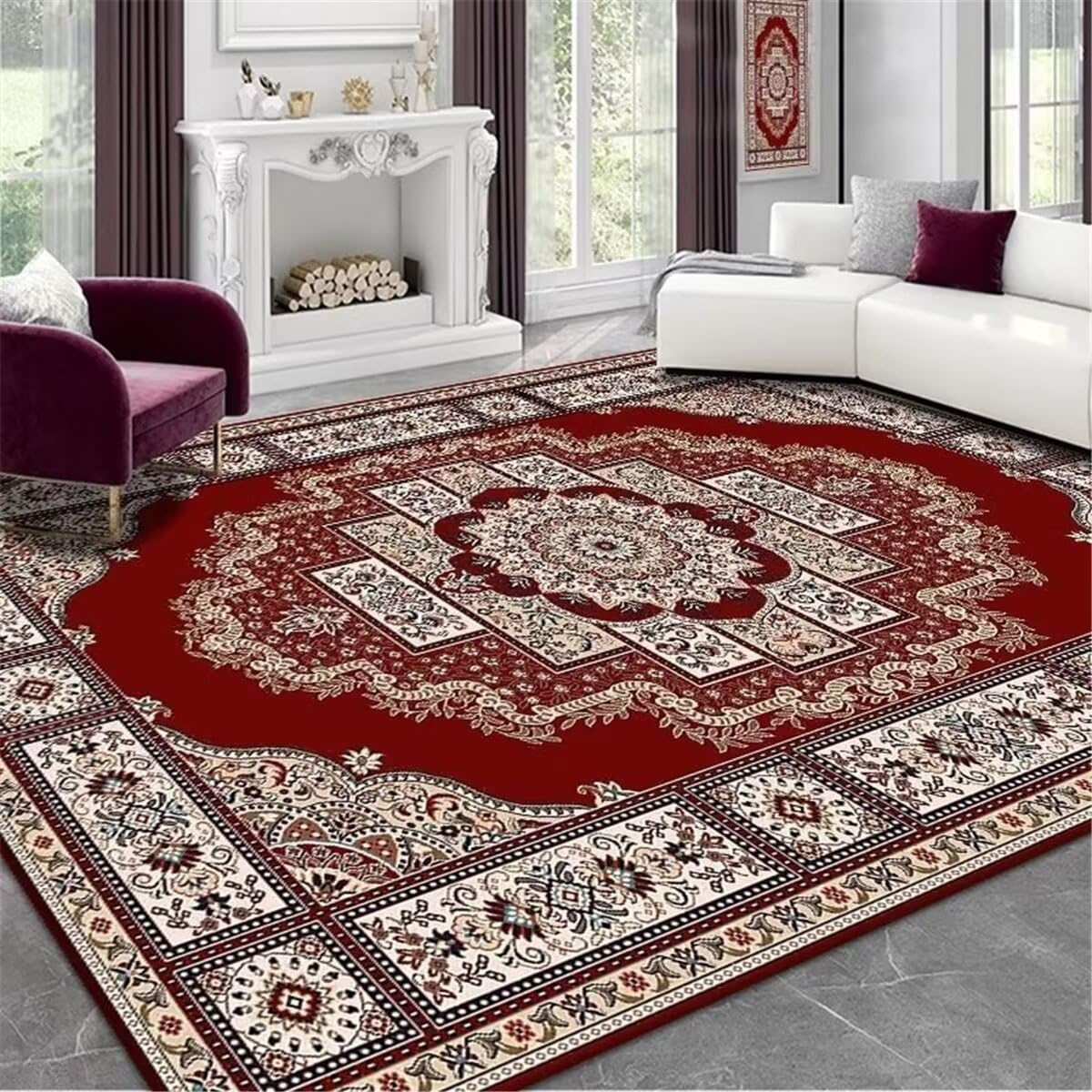 Tapis doux pour chambre rouge antidérapant et personnalisable pour un confort sur mesure