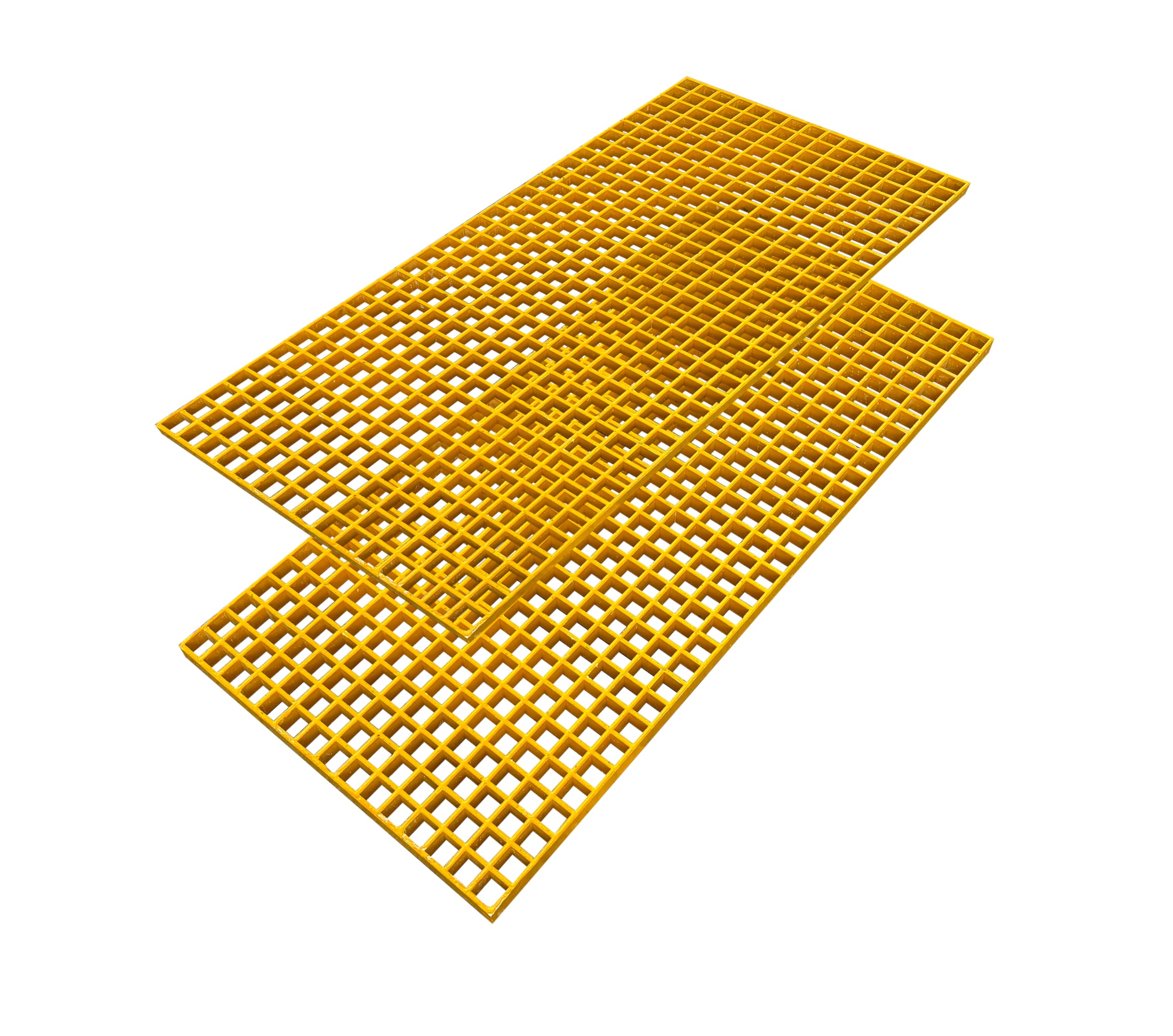 2 Pack 47.5x24x1.2 inch Fiberglass Molded Grating, 4' x 2' Heavy Duty FRP Industrial Grating Panel 1.5''x1.5''Openings Fiberglass Bar Grille Plate for Car Wash, Decks,Garage,Tooth Edge