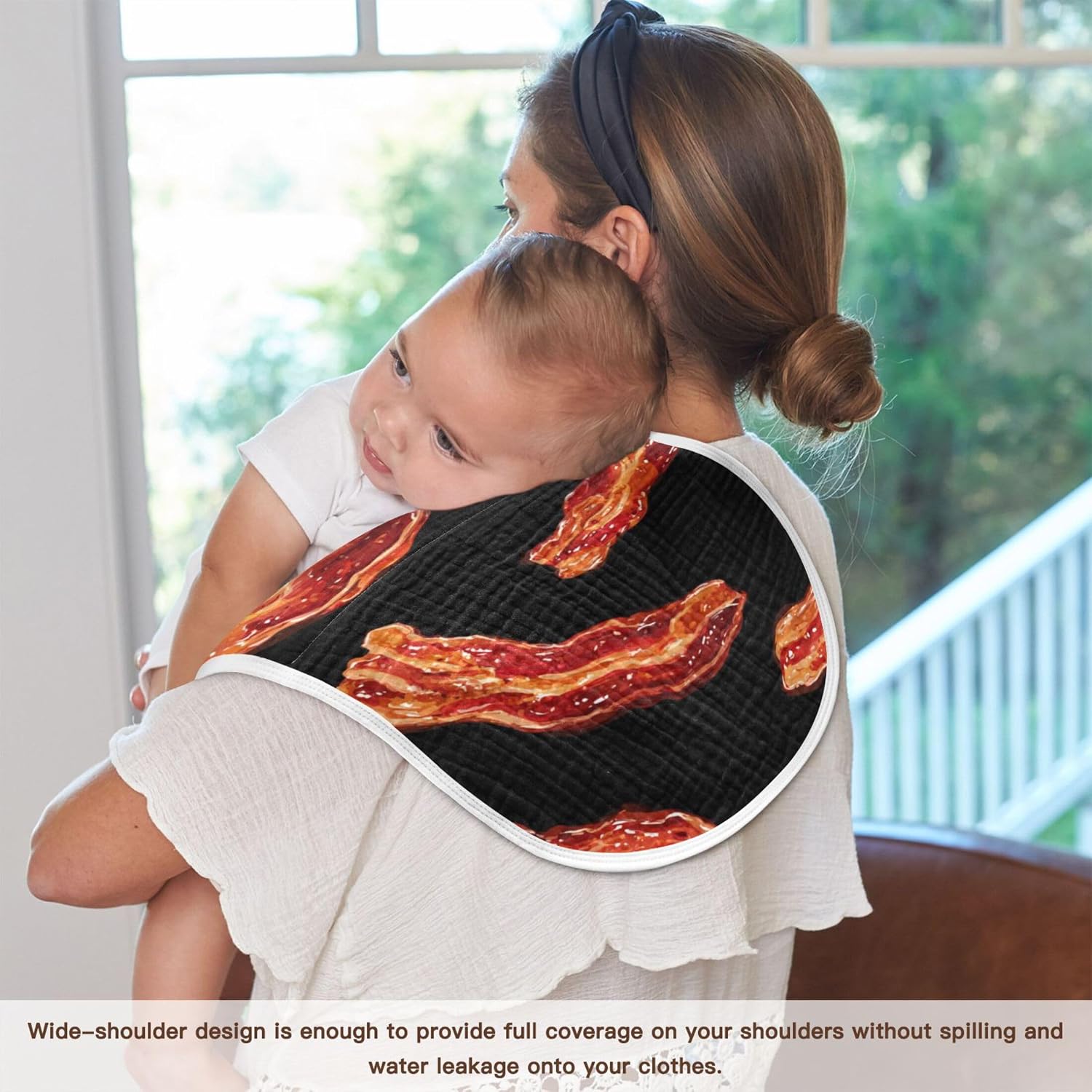 Fried Bacon Black Burp Cloths Baby Boys Girls Absorbent Soft Cotton Burping Cloths Rags 4 Pack