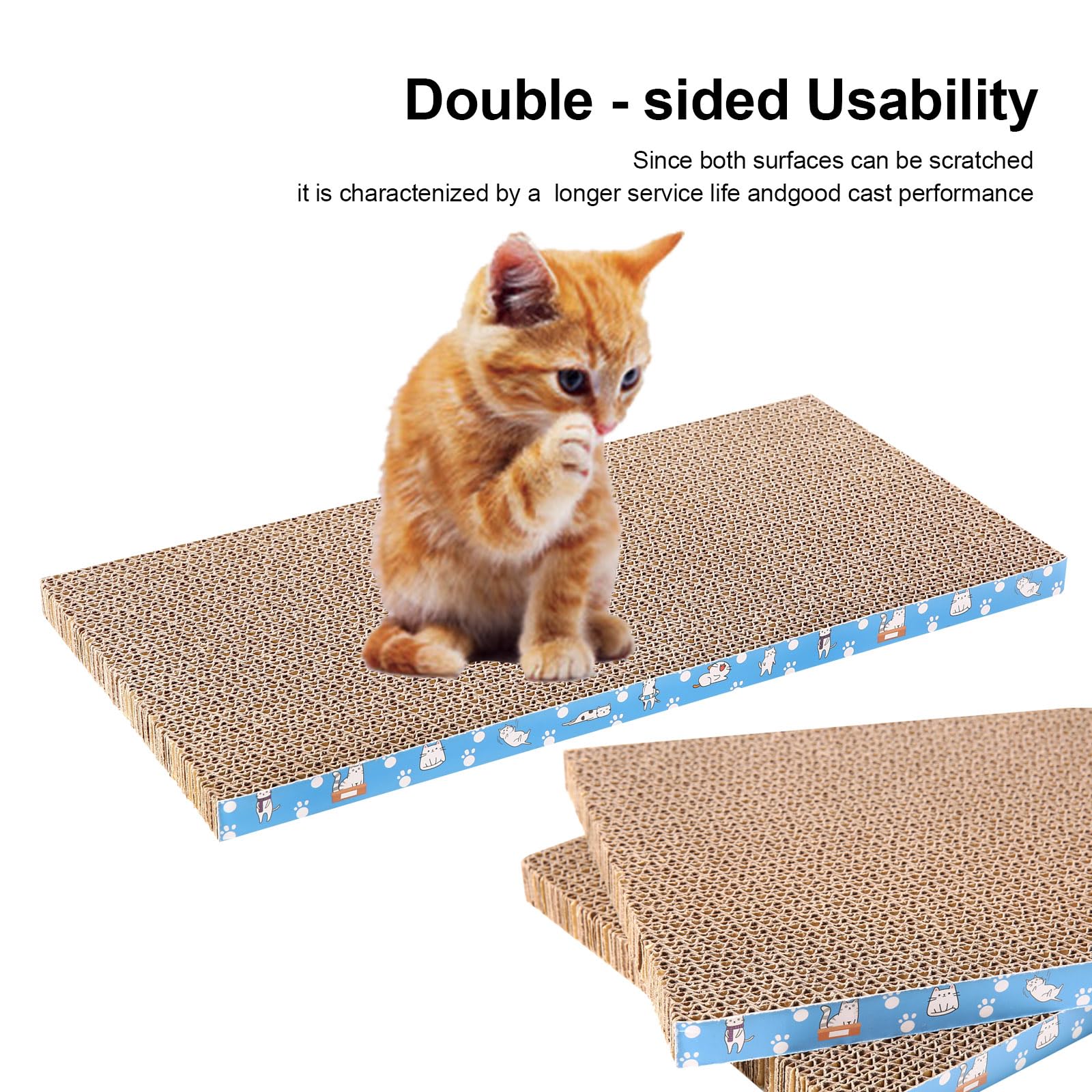 8 paquetes en 1 almohadilla para rascar gatos, cartón rascador para gatos, reversible, cartón reciclable duradero, antiarañazos premium, adecuado para que los gatos descansen, molan garras y jueguen