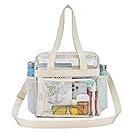 Oraben Clear Bags Stadium Approved Clear Tote Bag with Zipper Closure Crossbody Messenger Shoulder Bag with Adjustable Strap