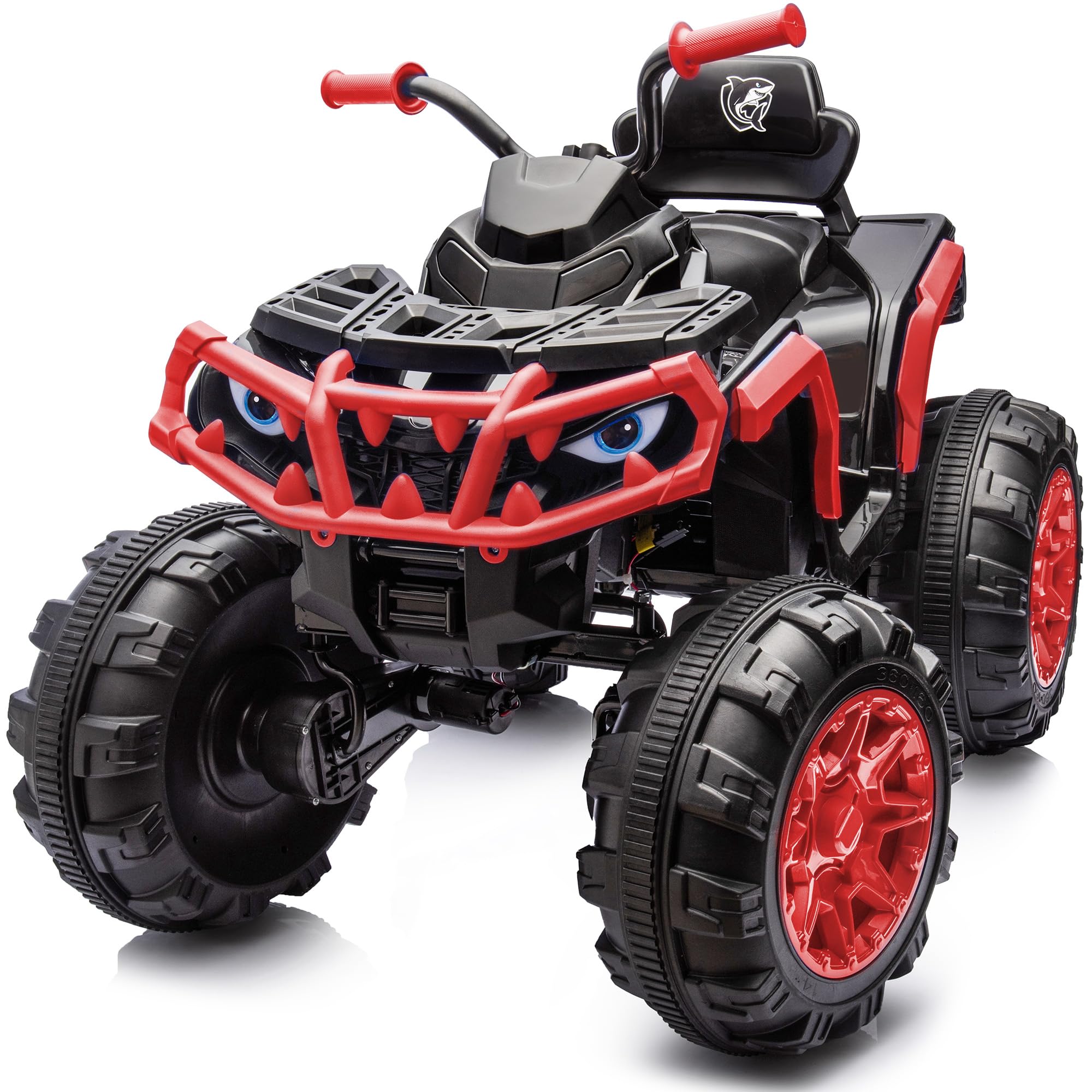 Hikiddo Shark Kids ATV 4 Wheeler, 24V 4WD Electric ATV Ride On Toy for Big Kids, 4X200W Motor, 5.6Mph Max Speed - Red