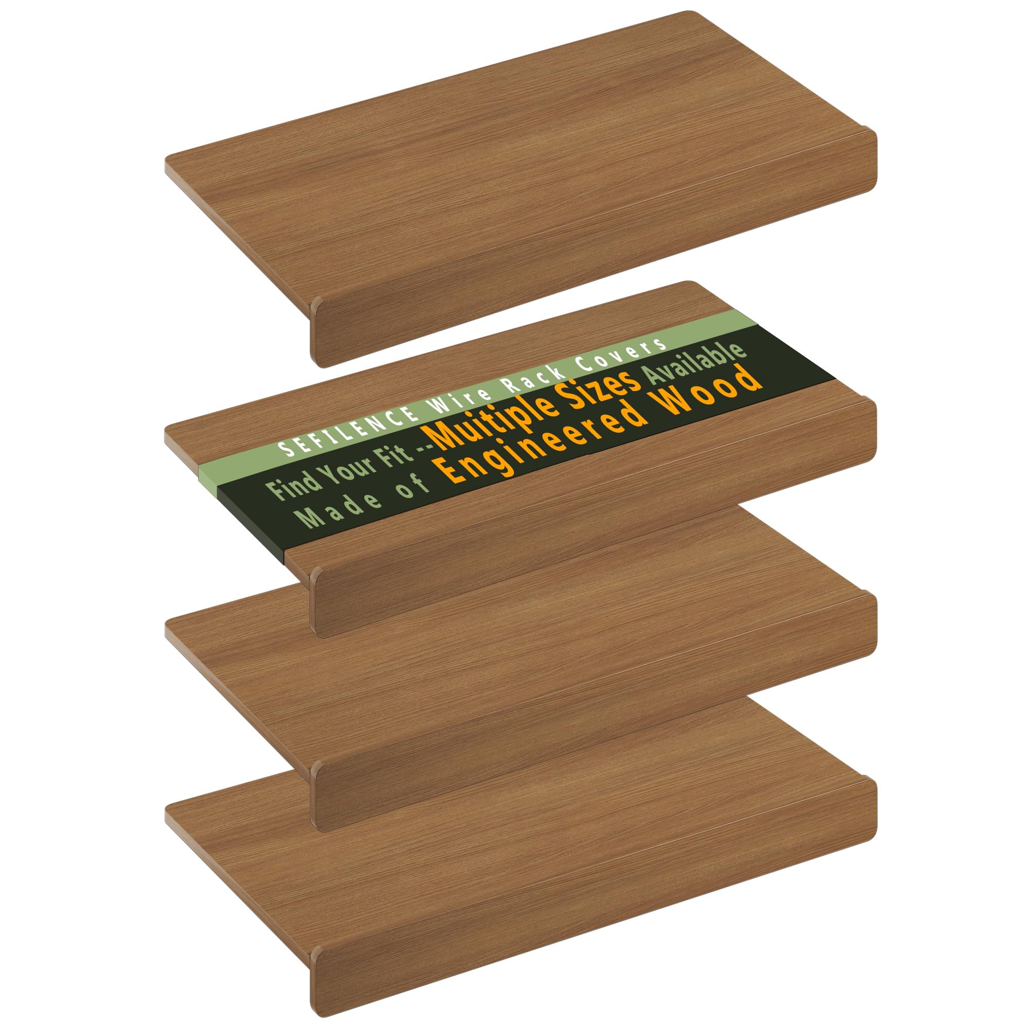 Photo 1 of SEFILENCE Wire Rack Covers for Shelves, Premium Engineered Wood Wire Shelf Covers for Pantry, Closet(4pcs, 28" W x 16" D)