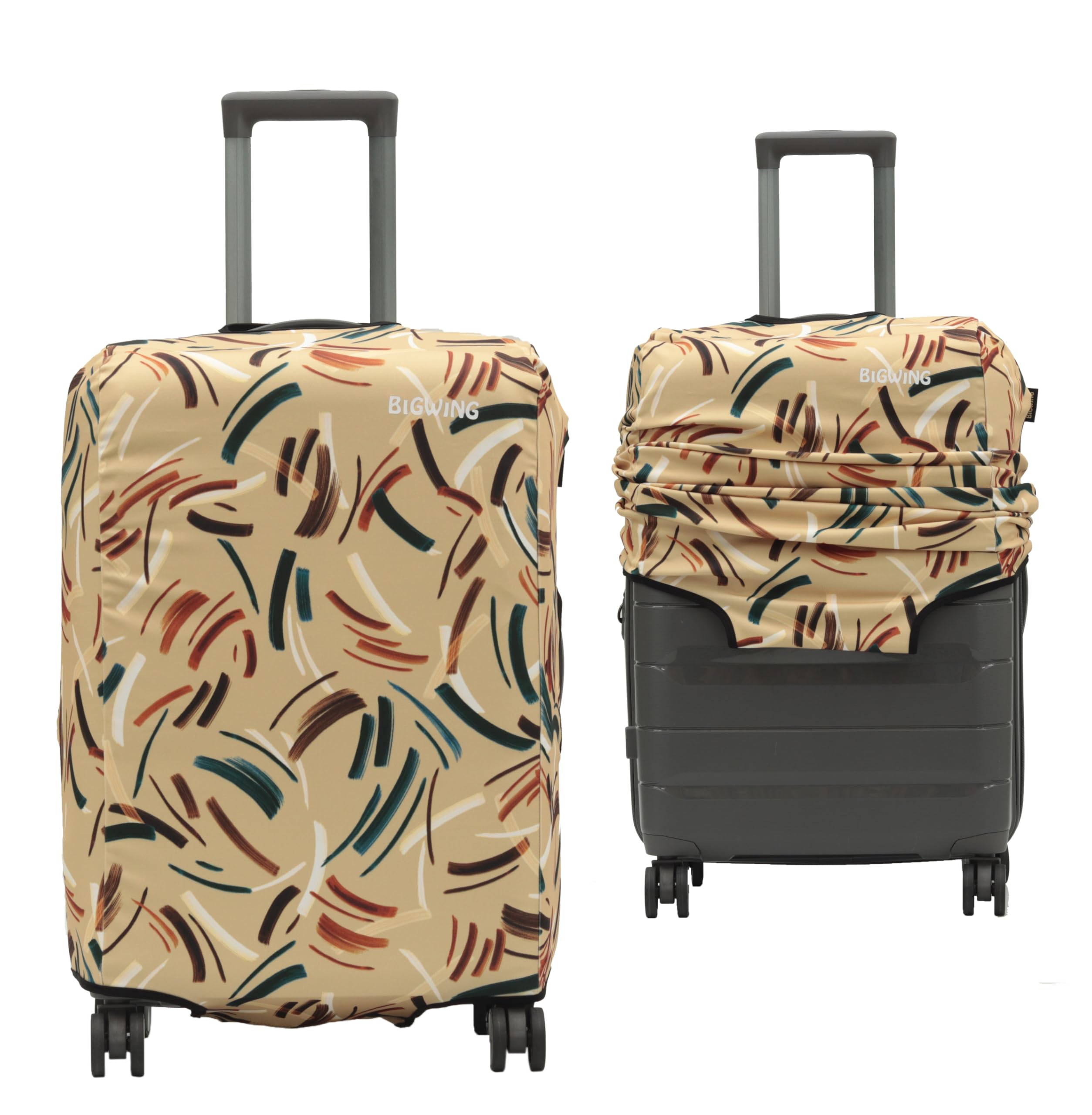Protective Cover in Polyester Fabric with Strips Print for | 55 cm 20 inch Small Size | Hard Luggage Trolley Bag Cover (Fits Only On Fiber - Plastic Trolley Bag)-image-37