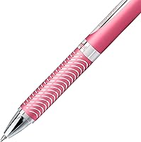 Vista 5 de Pentel PINK BCA EnerGel Alloy RT Premium Liquid Gel Pen, (0.7mm), Medium Line, Pink Barrel, Black Ink, 1 Pack (BL407PBPA)