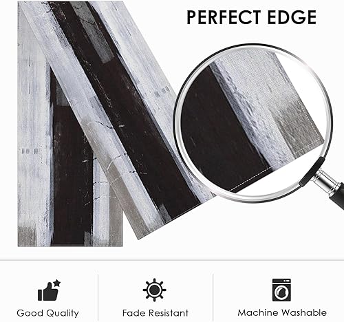 Miniatura 4 de Emvency Camino de mesa en blanco y negro, moderno, gris, rojo, pintura artística para cocina, mesa de café, cenas familiares, fiestas, bodas,