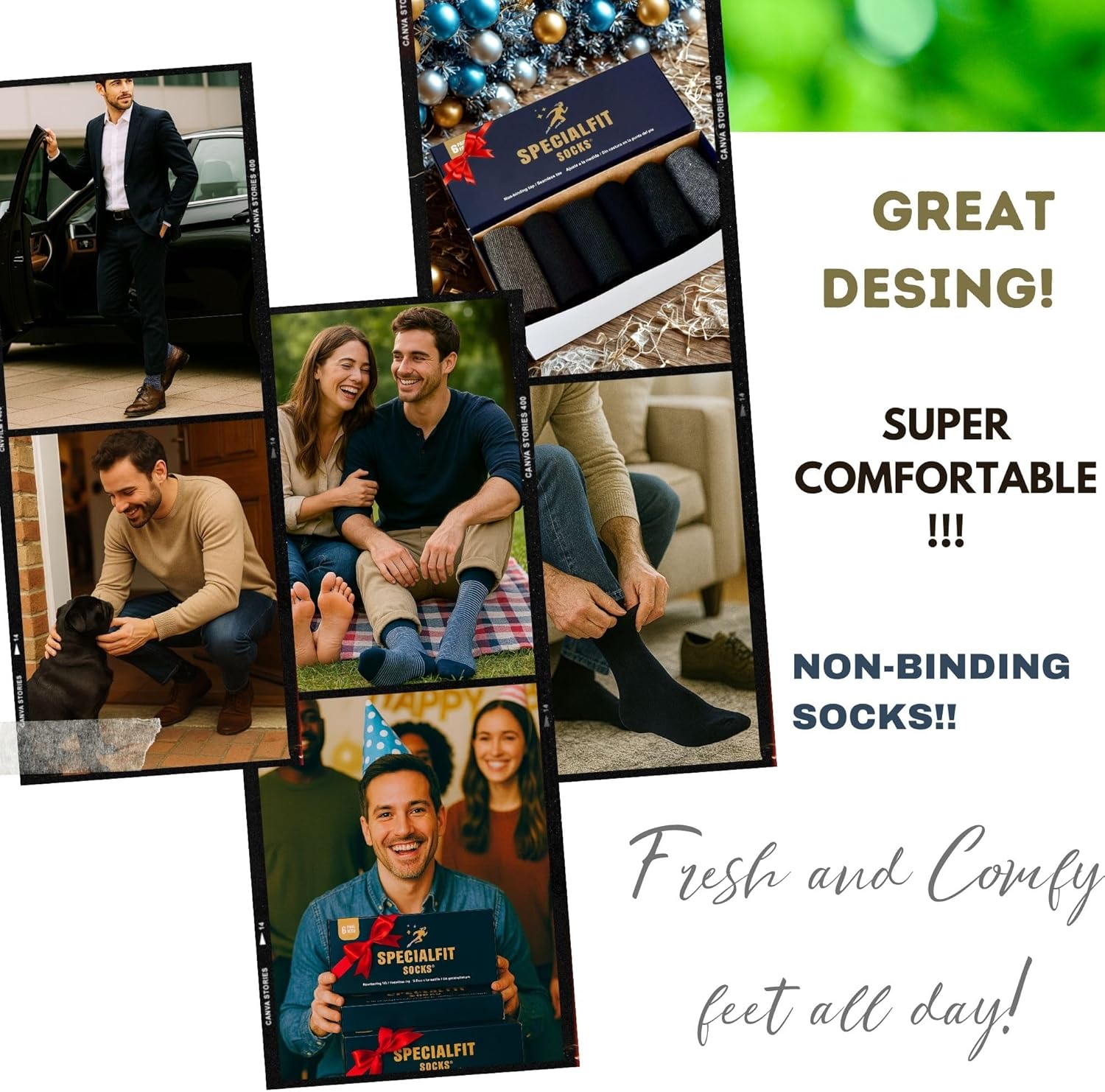 Diabetic socks for men, Non binding cotton socks, Extra Wide Socks,Premium Diabetes care,Soft Neuropathy socks, 6 Pairs - Image 4