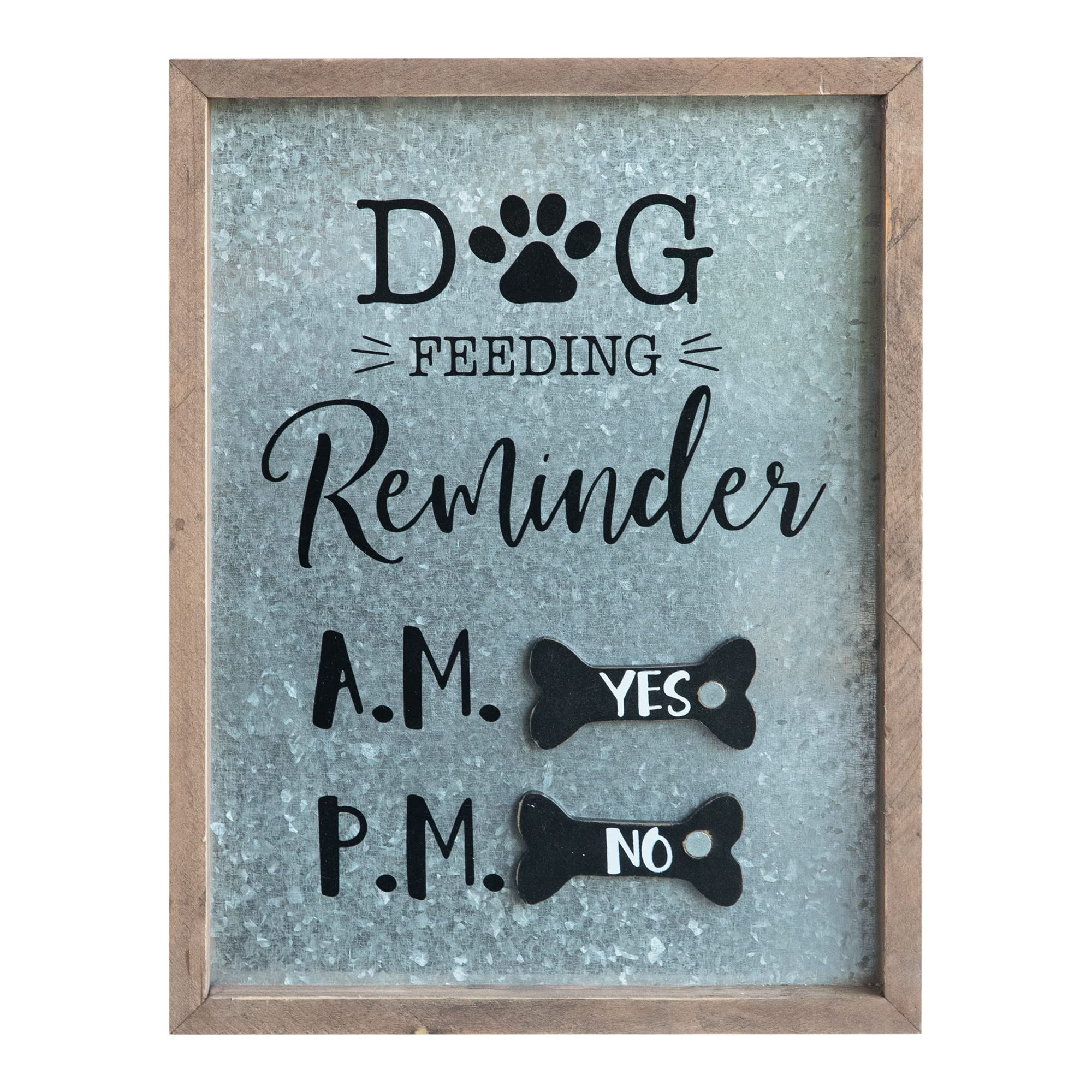 COLLECTIVE HOME - Metal Dogs Feeding Schedule Pet Feeding Reminder Decorative Wall Art, Dog Feeding Reminder (02)