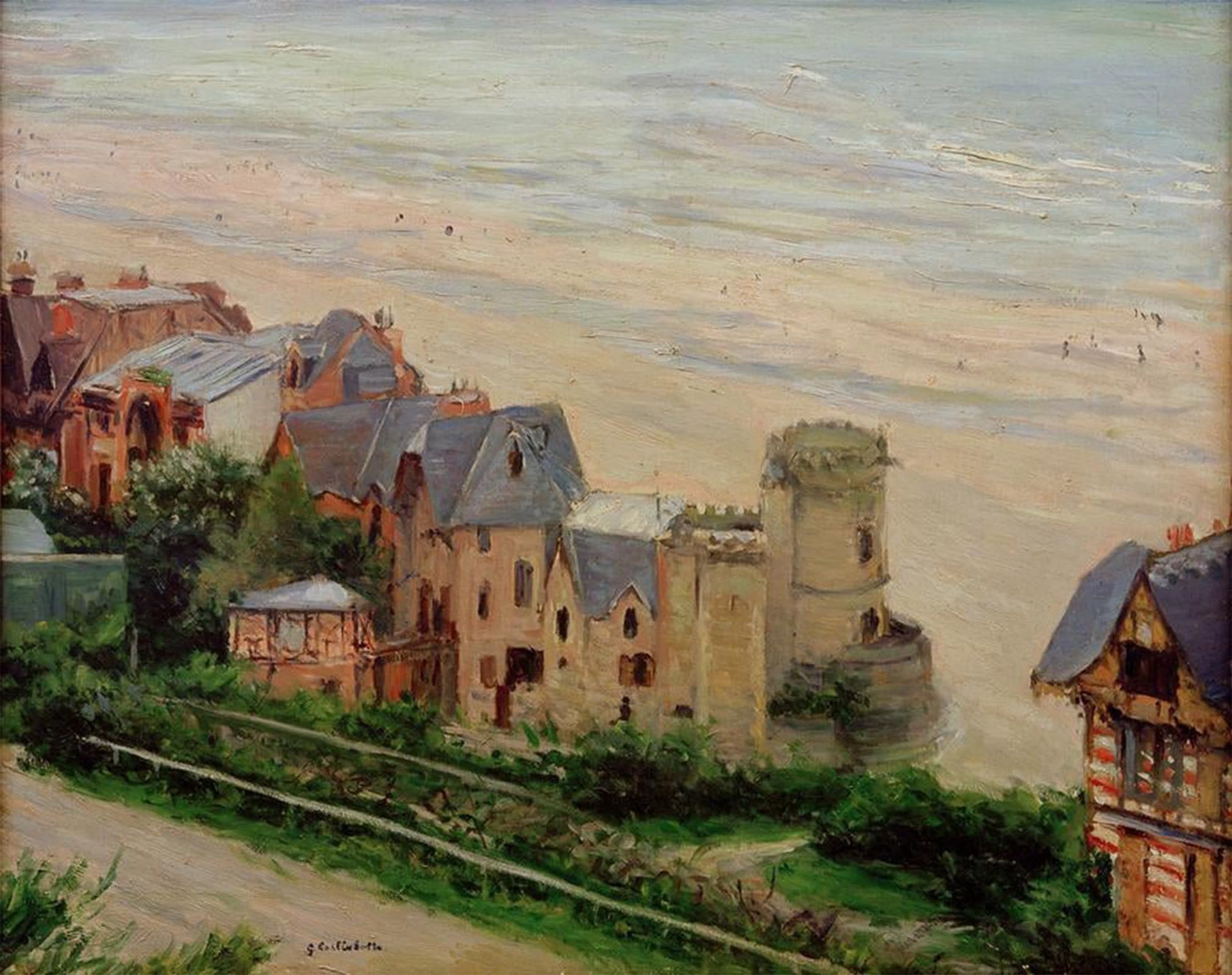 SERENDIPITP Vintage Wall Art Canvas Nordic Poster Canvas Print Picture Trouville the beach and the villas by Gustave Caillebotte Wall Art Poster for Home Decor 60x90cm