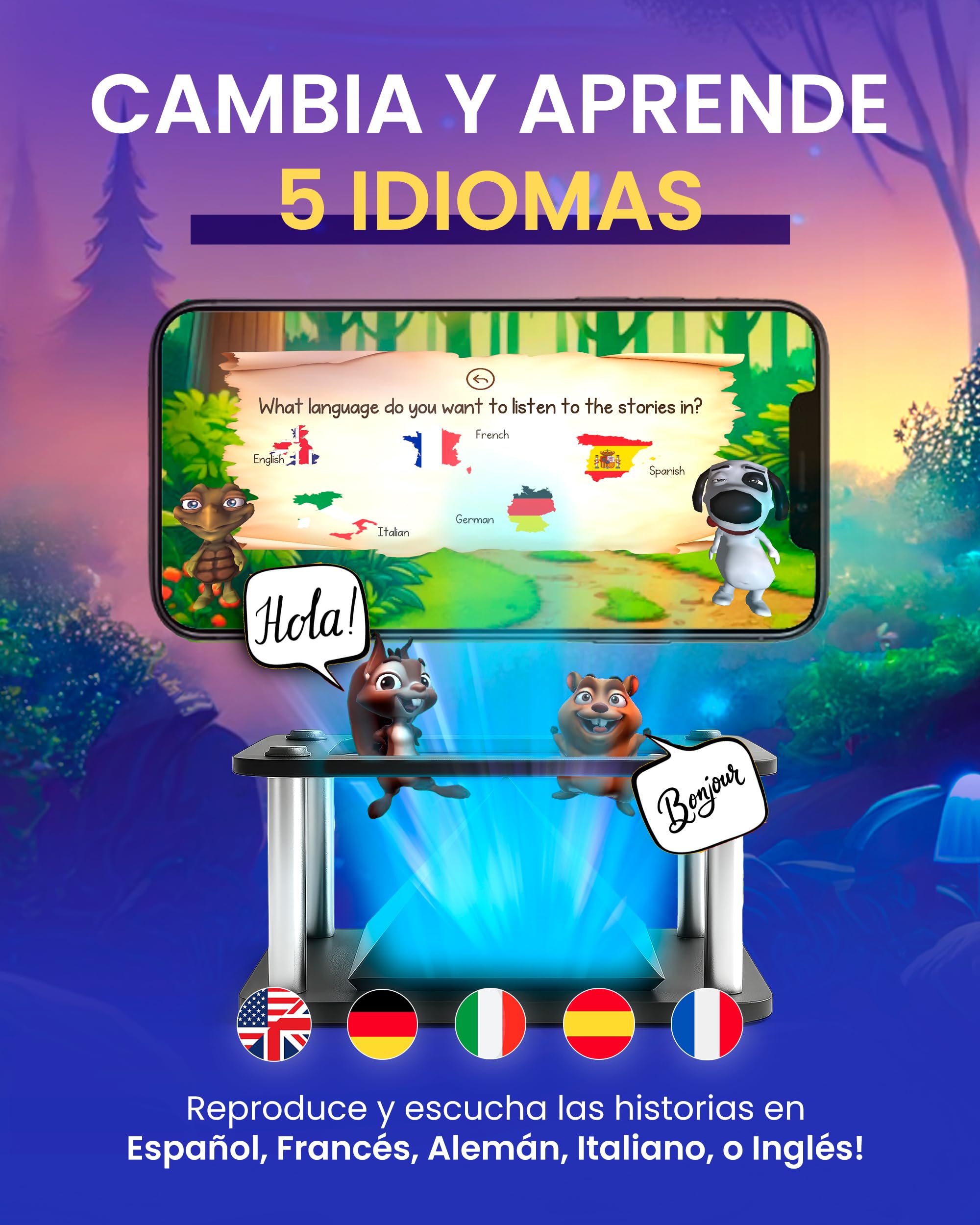 Heromask Bundle Educativo 3 en 1 – Idiomas, Matemáticas y Cuentos en Realidad Virtual y Hologramas | Juego 2 en 1 con Casco VR + Pirámide | Regalo Original para Niños 5-12 Años