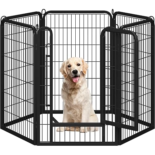 Yaheetech Dog Playpen Outdoor, 40 inch 6 Panels Dog Pen Indoor Heavy Duty Puppy Exercise Pen Metal Pet Fence for RV Camping/Yard/Garden
