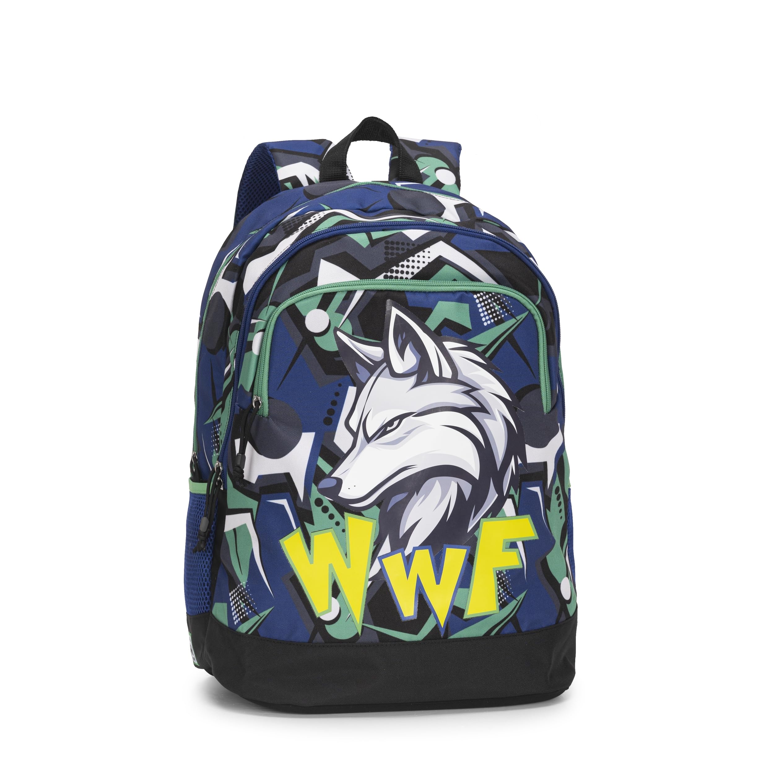 Franco Cosimo Panini Turquesa Wwf – Mochila Escolar Oficial Wwf, 2 Amplios Compartimentos, 1 Bolsillo Frontal, 2 Bolsillos Laterales De Red, Correas Acolchadas, Parte Trasera Y Fondo Termoformados, Cierres De