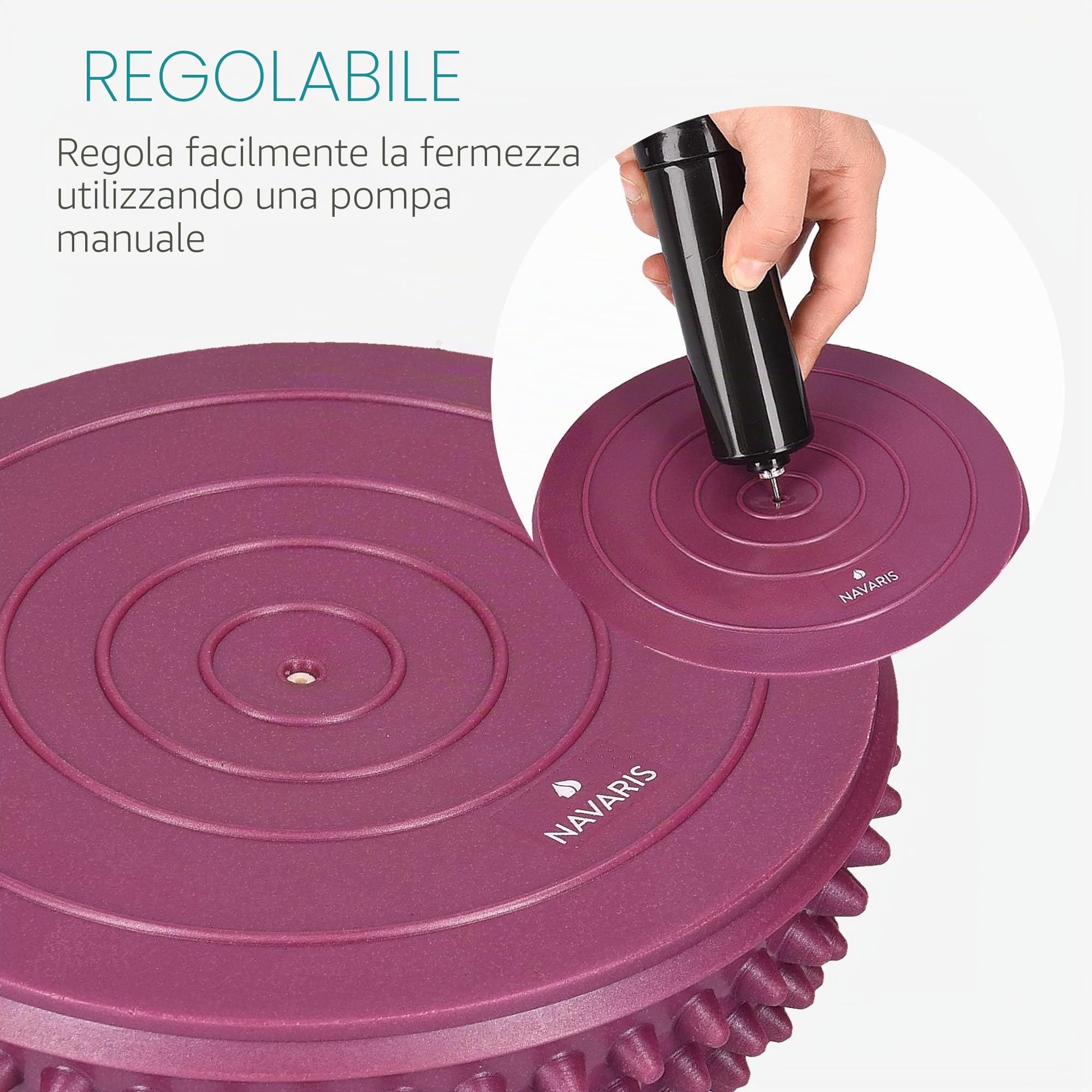 Navaris semisfera a Riccio pedana Equilibrio - 2X igel Balance Altezza 8cm per Esercizi Fitness Yoga Pilates coordinazione - Cuscino in Diversi Colori