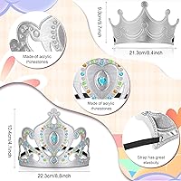 Vista 2 de Yaomiao 44 coronas de espuma para niños, tiaras de princesa, coronas de diamantes a granel, kits de fabricación de calcomanías para suministros