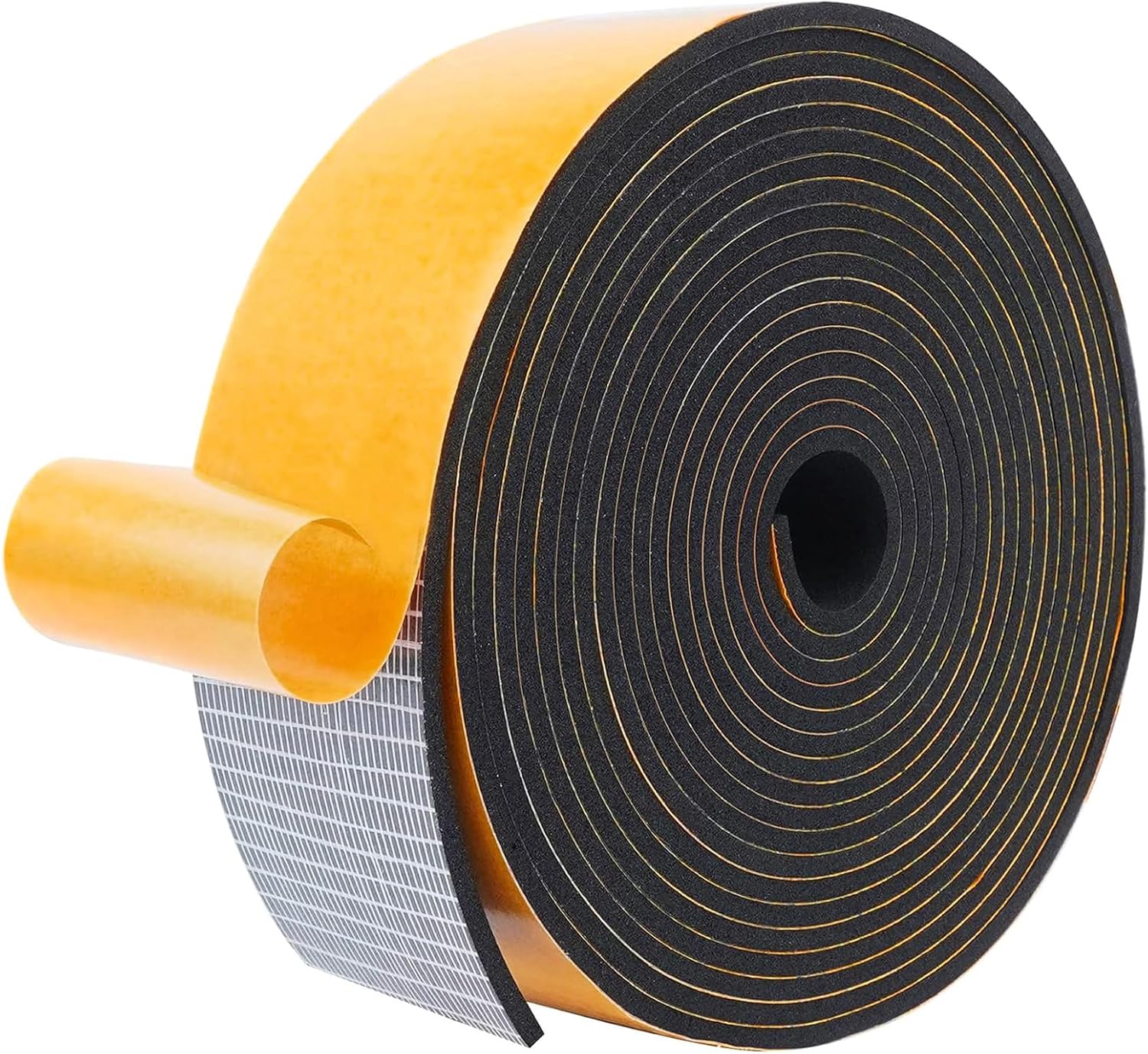 LIKERAINY Window Foam Insulation Tape 51x3mm Weatherstrip Weather Stripping Door Seal Self-Adhesive Draught Excluder Strip Soundproofing Cushioning Rubber Black 1 Roll Total 10 Meters