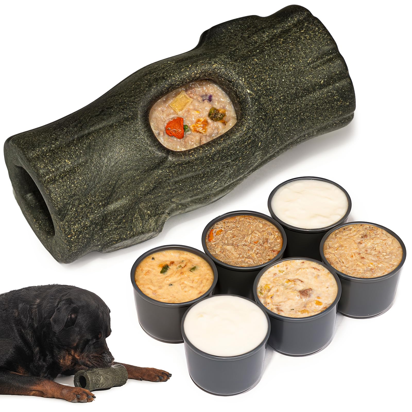 MENGJINGO Jouets interactifs pour chiens à mâcher agressifs, porte-friandises durables pour chiens congelés pour les occuper, jouets d'enrichissement indestructibles pour chiens – Réduit l'anxiété