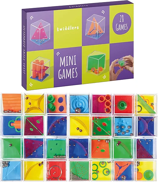THE TWIDDLERS 28 Pack Brain Teaser Puzzle Cubes Box Set, Kids Party Favors - Assorted Difficulty Levels, Goodie Bag Fillers, Birthday Party Toys, Educational Classroom Prizes, Gifts for Boys & Girls