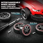 Voiture de télécommande RC Échelle de la voiture 1 :16 4WD RC Voiture avec LED Lumières 2.4GHz 30km/h RTR High Speed Racing Sport Jouet pour Adultes Garçons Filles Cadeau Enfants 2Pcs Batterie rechargeable