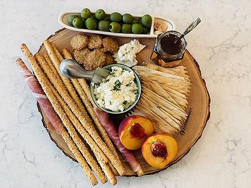 Miniatura 2 de Zassenhaus Natural Bark - Tabla redonda de madera de acacia para servir y queso, 12.5 pulgadas, marrón