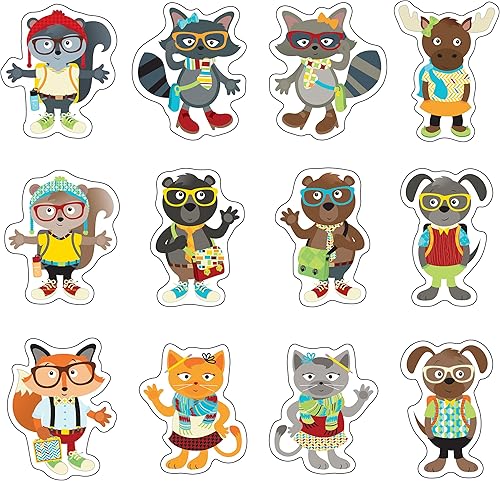 Miniatura 3 de Carson Dellosa - 150 piezas de animales del zoológico y amigos, insectos, criaturas marinas, decoración temática de granja y selva para tablón de