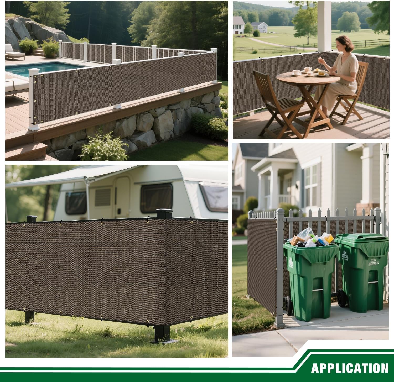 2.5'x7' Balcony Privacy Screen Fence Panels Outdoor Deck Shade Fencing, Apartments Railing Cover UV Protection Outside Screen for Patio Porch, Brown