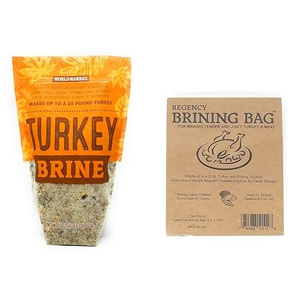 Amazon Com World Market Turkey Brine Kit Includes Turkey Brine Mix And Brining Bag For Up To 25 Pound Turkey Grocery Gourmet Food