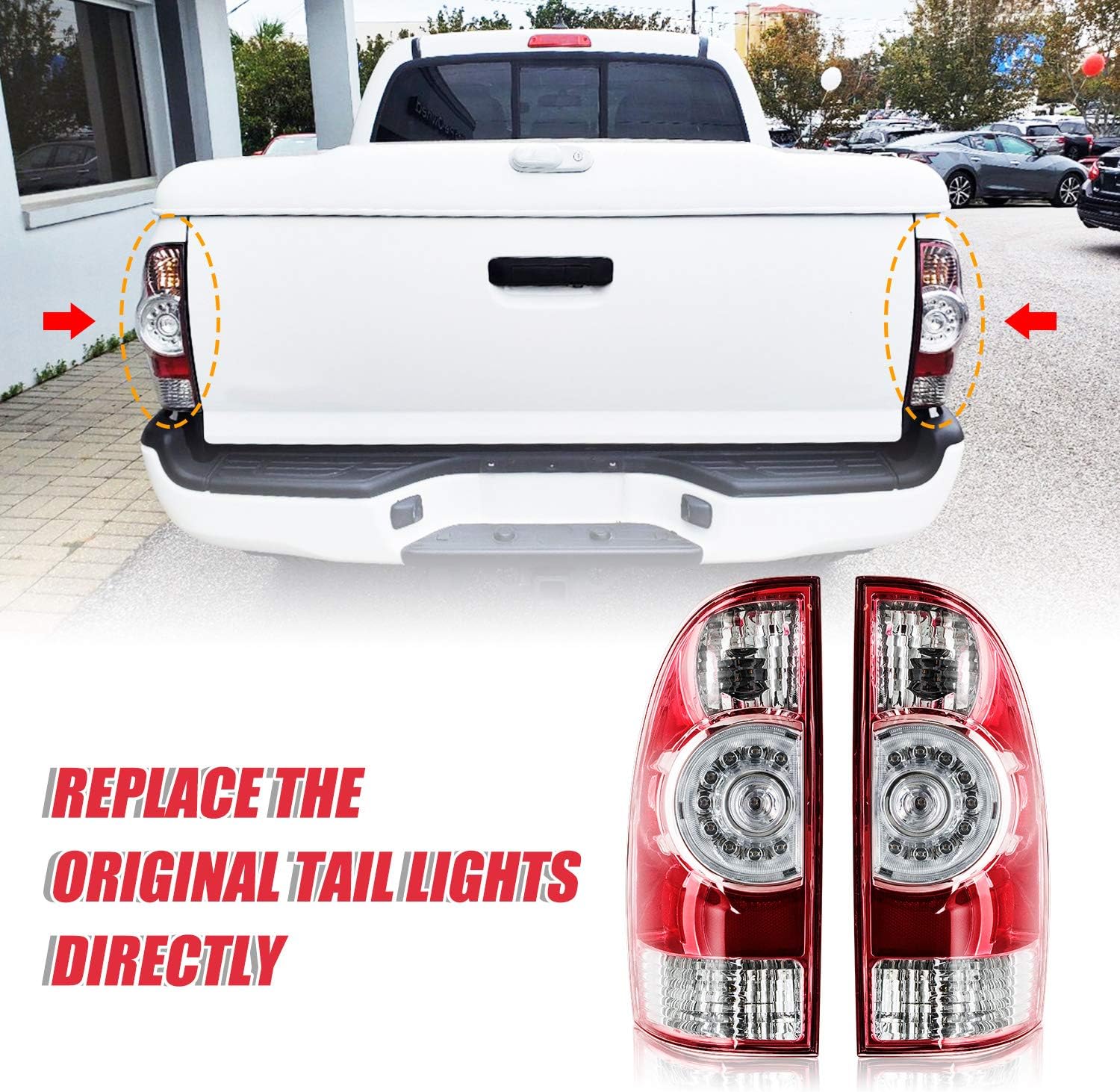 Promo 40% OFF 1 pair Tail Light Assembly Left & Right side compatible with 2005-2015 Toyota Tacoma Halogen and LED Type,Replace 8156004160 8155004160 Get Special Price 1 pair Tail Light Assembly Left & Right side compatible with 2005-2015 Toyota Tacoma Halogen and LED Type,Replace 8156004160 8155004160