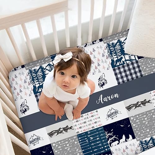 Miniatura 8 de Sábanas personalizadas para cuna de bebé de tractores rojos con nombre, sábanas de colchón personalizadas para cuna con temática de granja para