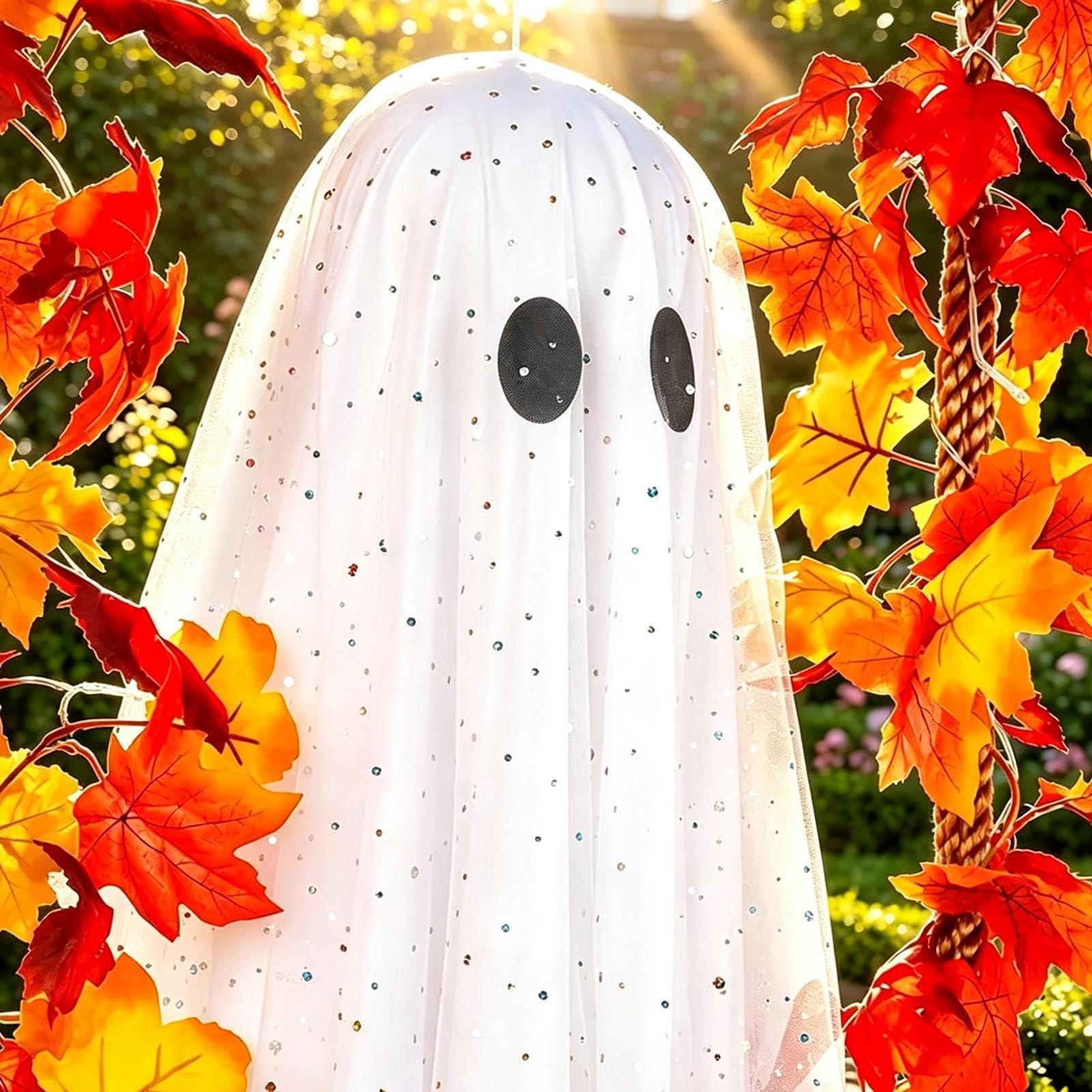Decorazione Fantasma Halloween Decorazione Per Feste Spettrale Luminosa 120 | Arredo Da Esterno Fantasma Su Altalena Per Giardino, Balcone, Interno ed Esterno