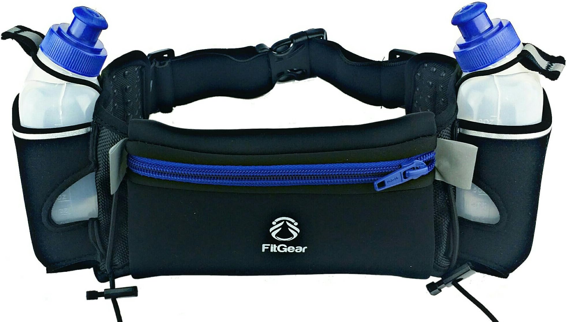 FIT GearAmazing Waterproof Best Neoprene Running Water Belt Includes (2) 10 Ounce BPA Free, Leak Proof Water Bottles, Anti-Slip Snug Fitting 7.0" Pouch Fits Even All Larger Smartphones