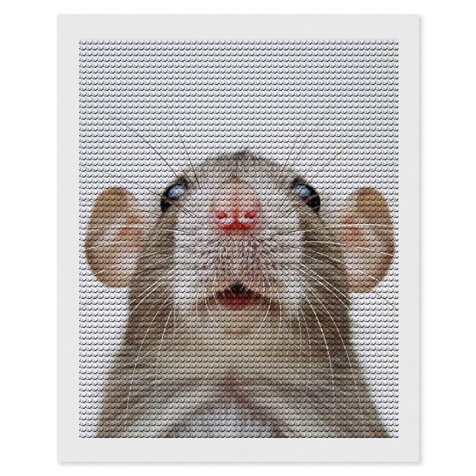 Junmoney Rat Face Diamond Painting Set 16"x20", Holiday Gift Idea, for Creative Relaxation, Fun Craft Experience, Vintage Style Decor