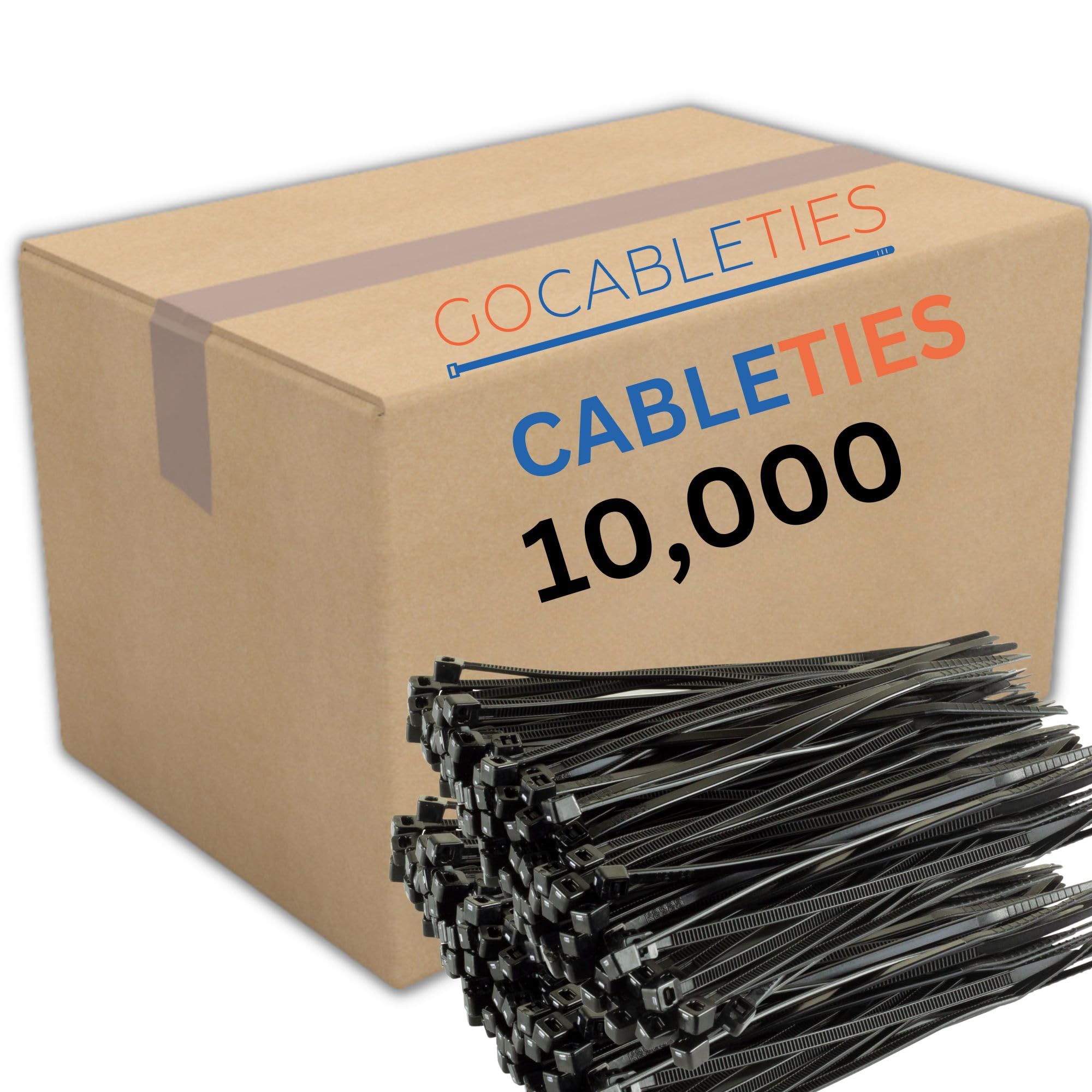 Gocableties - Bridas plastico negro para cables - 10,000 Piezas - 100 mm x 2,5 mm - Tamaño pequeño - Resistentes a los rayos