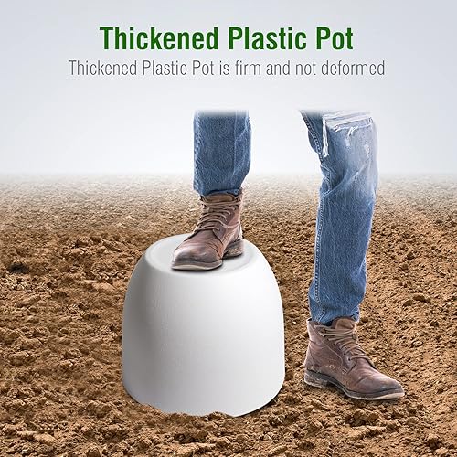 Miniatura 5 de UOUZ Macetas grandes y modernas, 12109, macetas de plástico con agujeros de drenaje y platillos para plantas de interior y exterior, flores, color