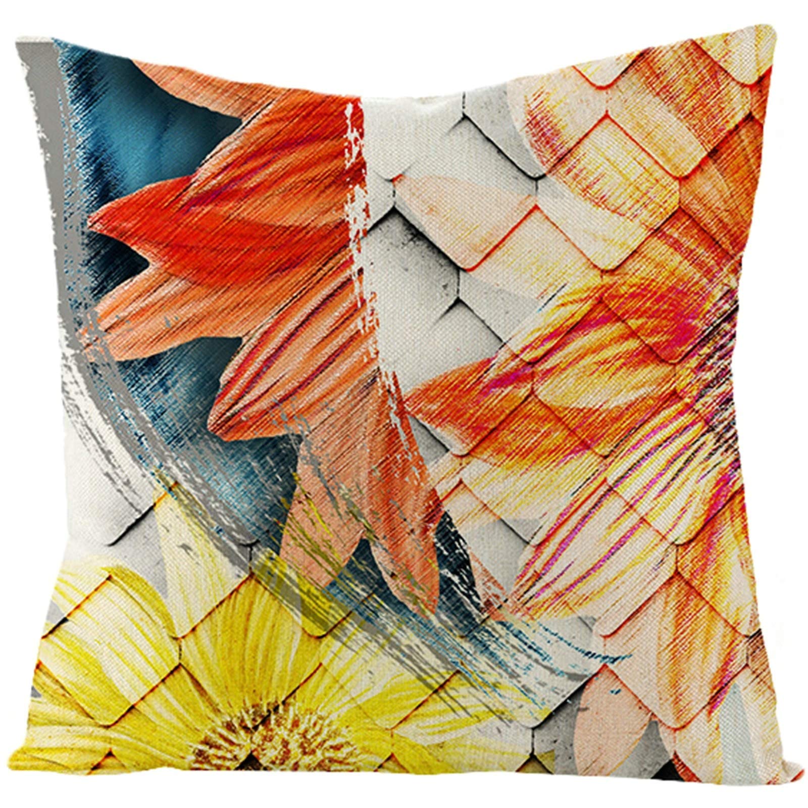 BAGEYOU Federa Per Cuscino In Misto Lino 50x50 Cm – Colore Marrone Rame Effetto Metallo Arrugginito - 3