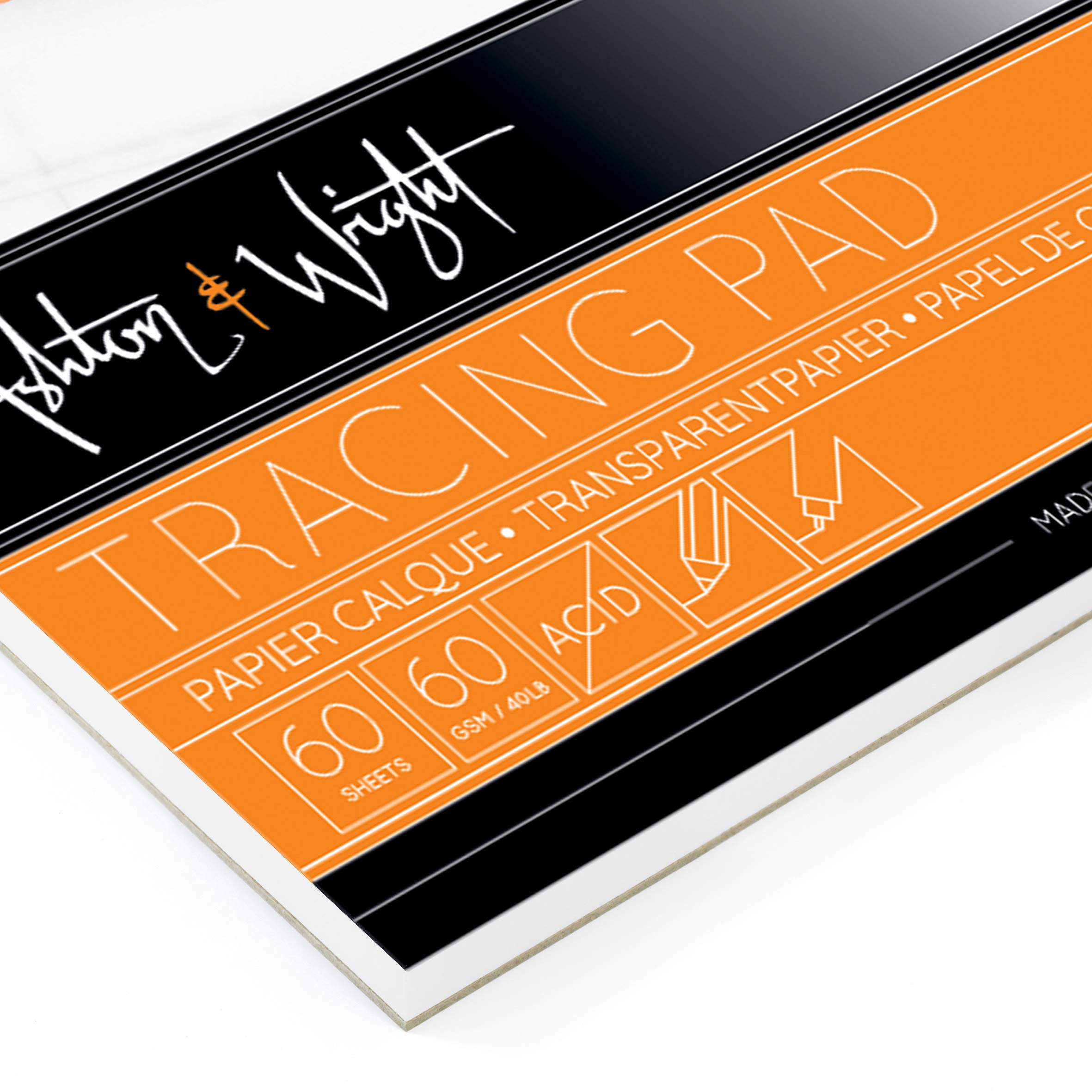 Ashton and Wright - A4 Tracing Pad - 60gsm Paper - 60 Sheets - Pack of 2