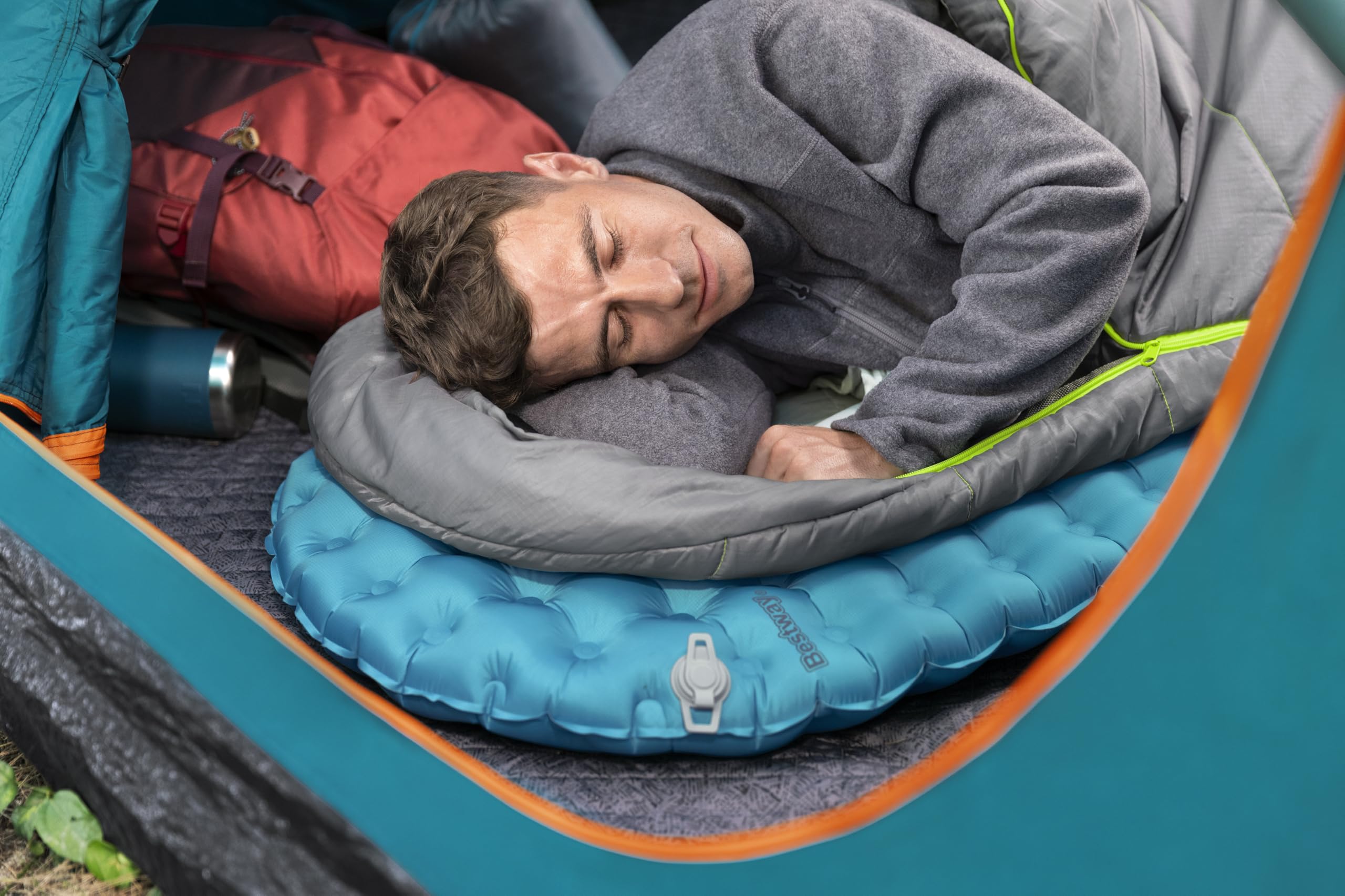 Bestway AlpineLite nadmuchiwana pojedyncza mata do spania typu mumia 183 x 51 x 7,5 cm