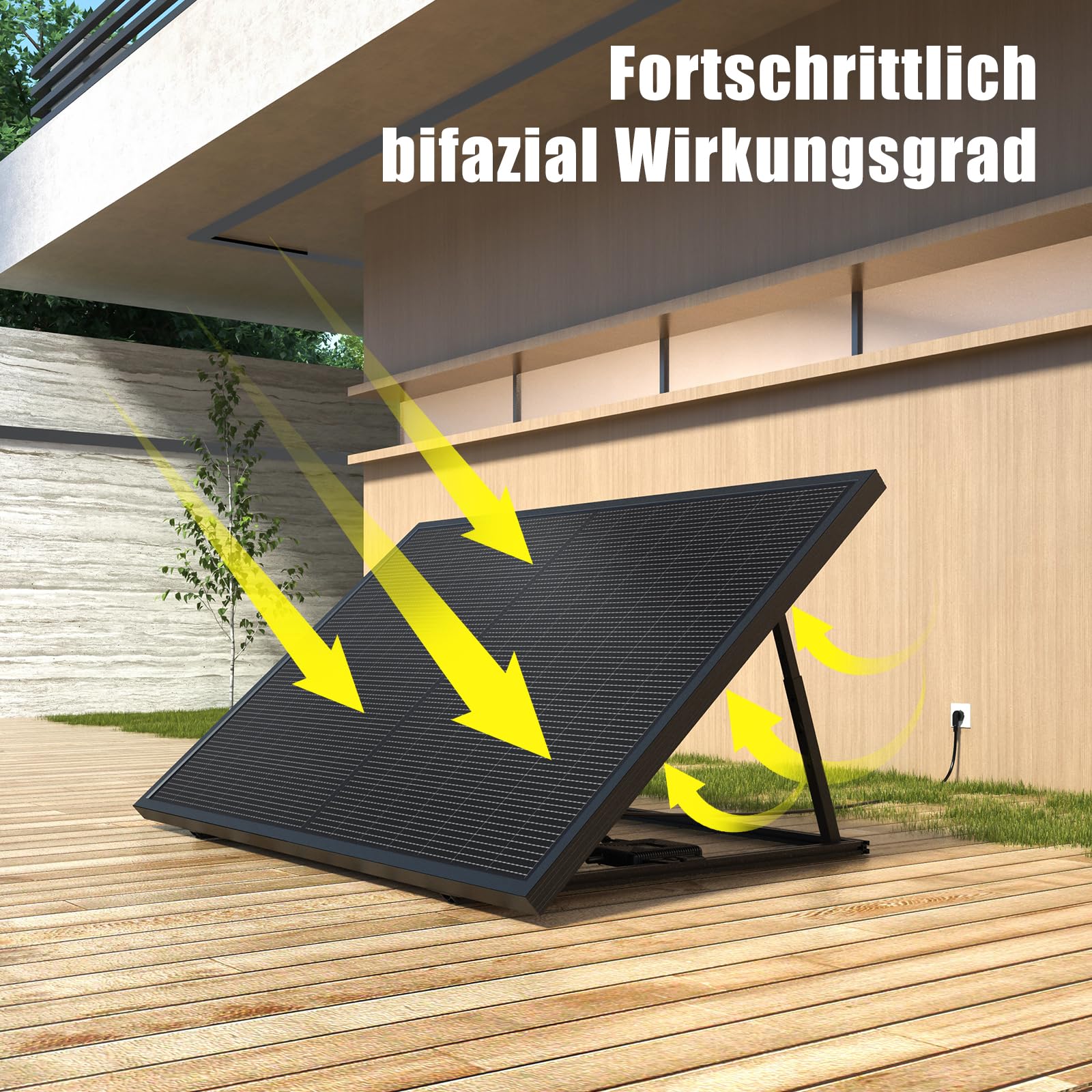 BENY Kit per energia solare da balcone Plug & Play, Kit per energia solare da balcone con supporto, Kit per energia solare da balcone 430W completo presa-600W inverter-430W moduli solari