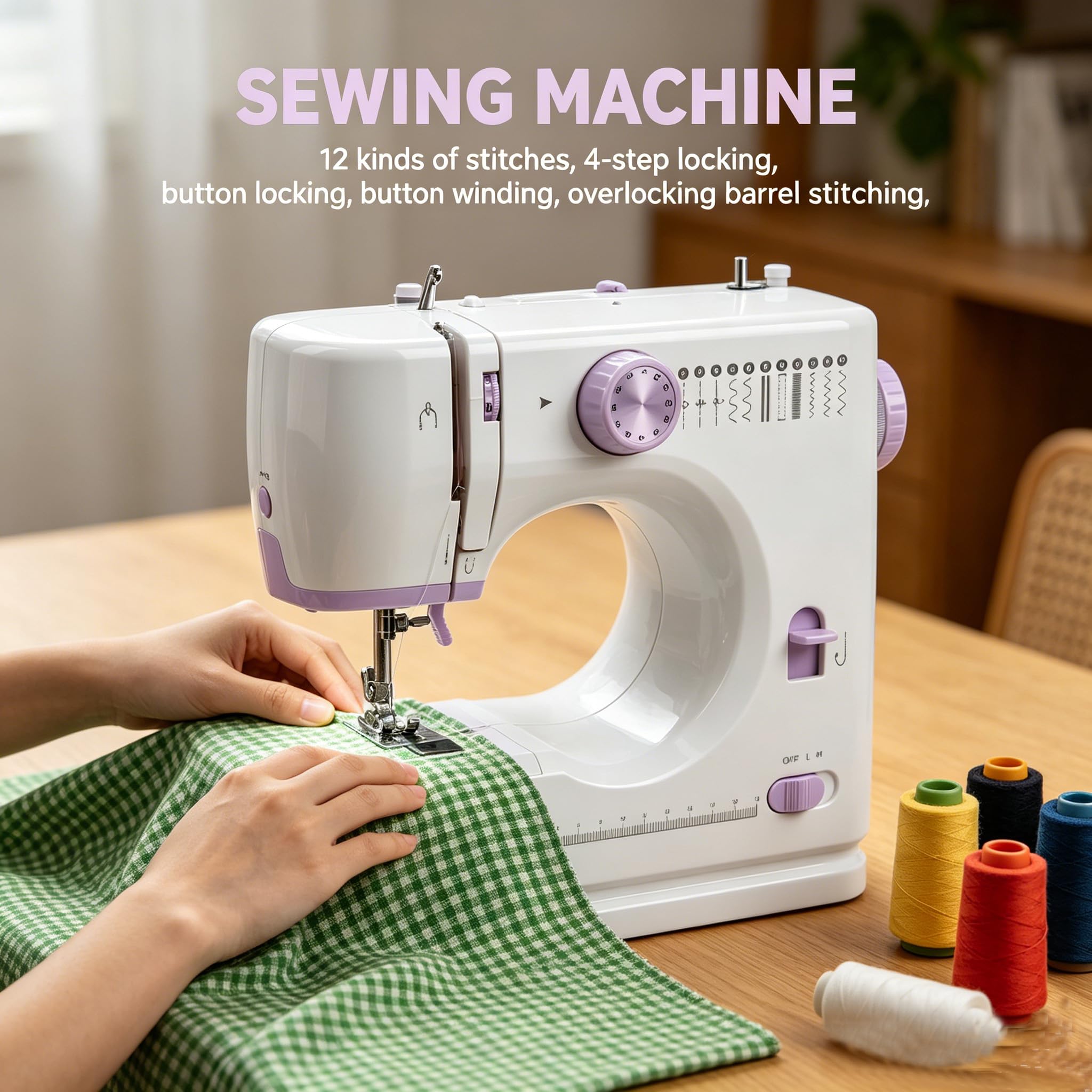 Macchina da cucire elettrica, 520 12 punti, mini macchina da cucire multifunzione domestica con pedale