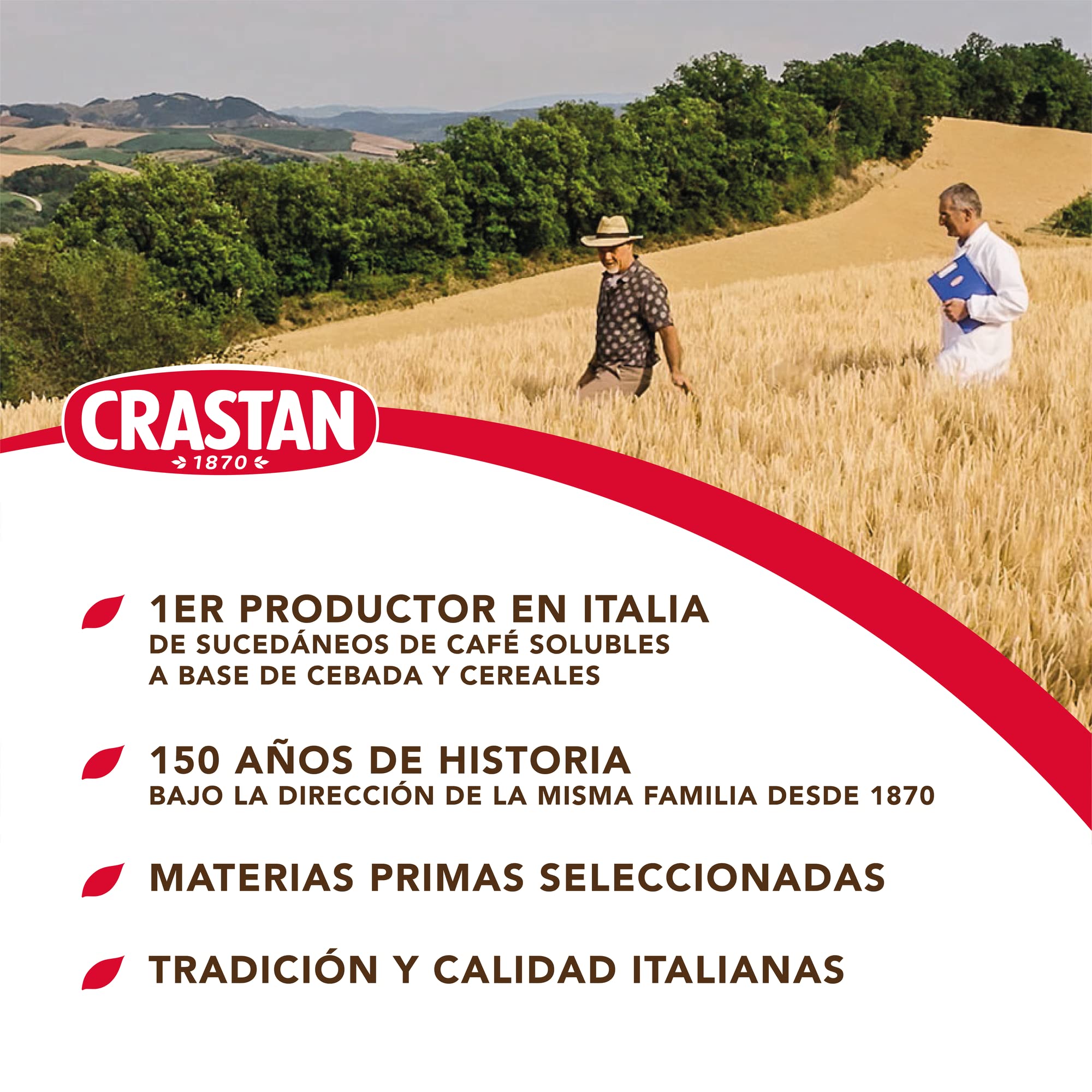 CRASTAN 1870, 90 Cápsulas, 6 Cajas de 15 Cápsulas de Bebida Ginseng y Café, Cápsulas Compatibles con Nespresso de Azúcar al Gusto, Bebida Sin Gluten, 100% Made in Italy