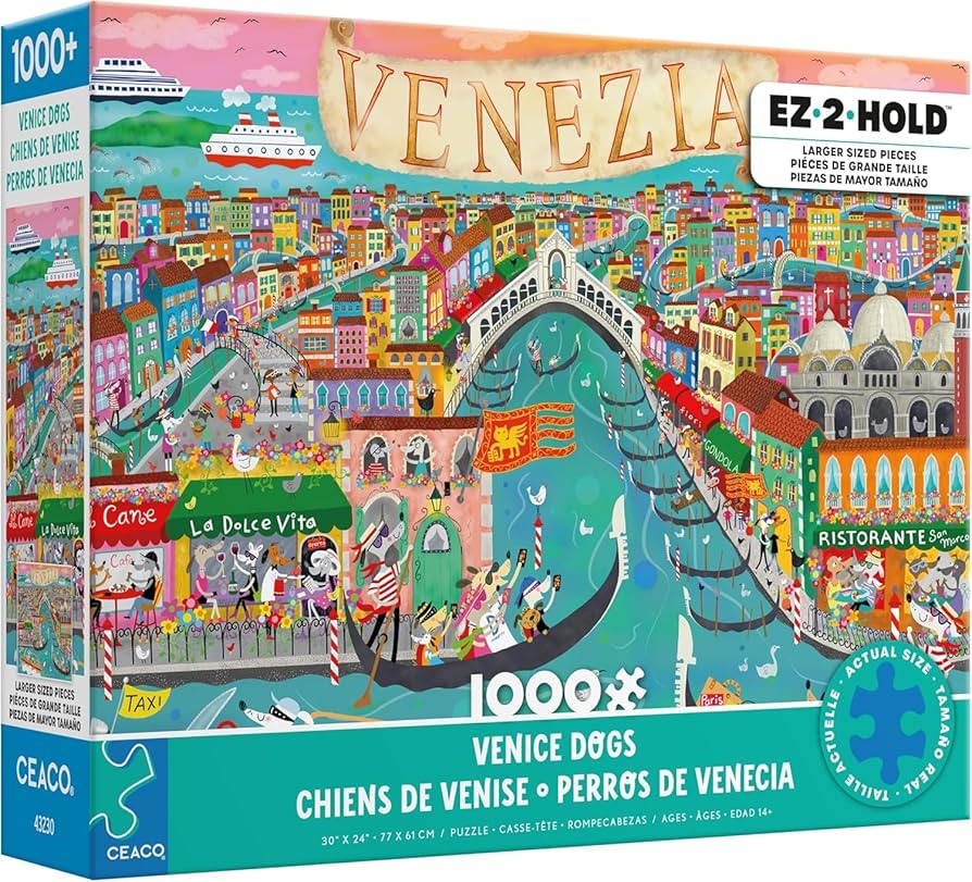 Amazon.com: Ceaco - Venice Dogs - 1000 Larger Sized Piece Jigsaw