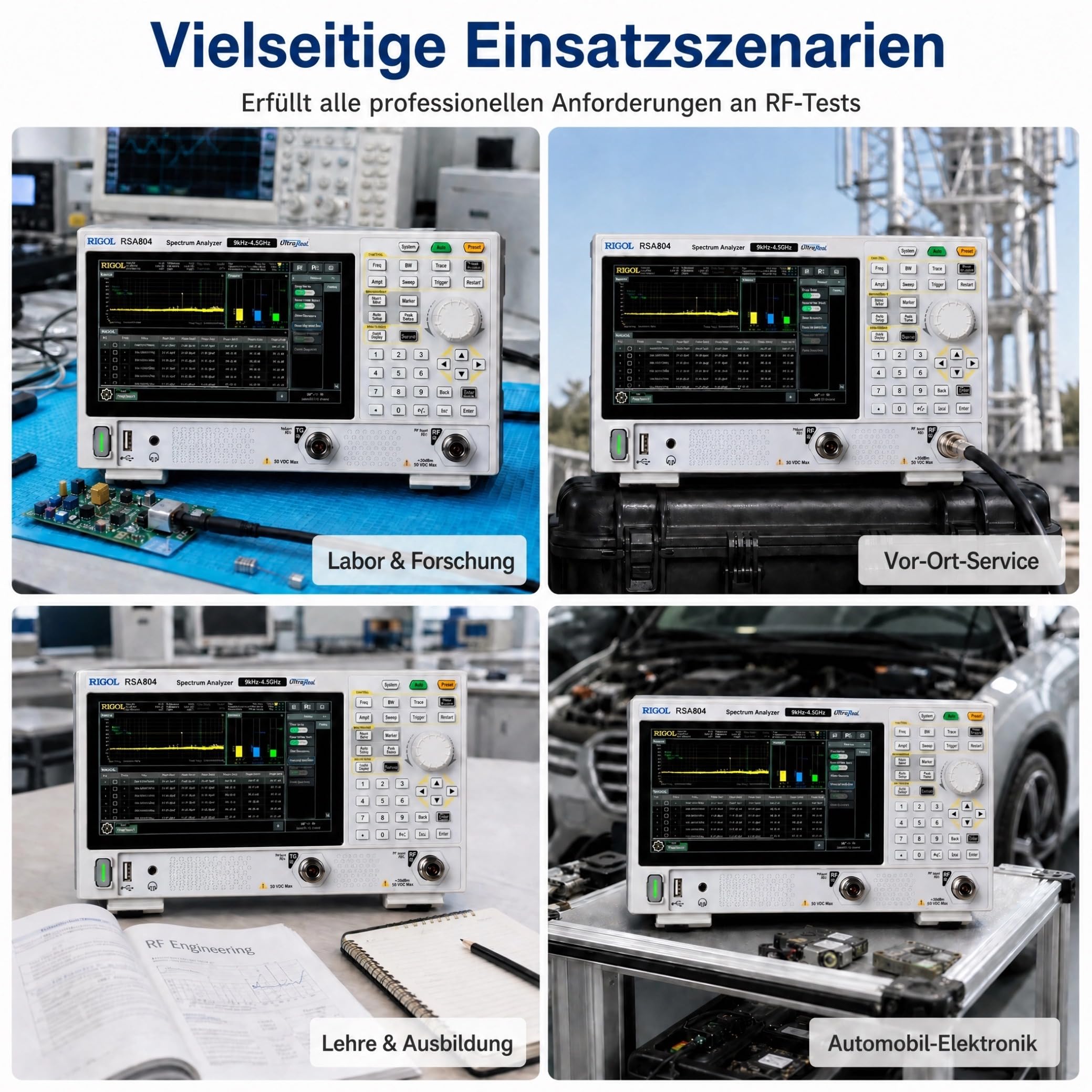 RIGOL RSA804 Echtzeit-Spektrumanalysator, 4,5GHz EMV-Signalanalysator