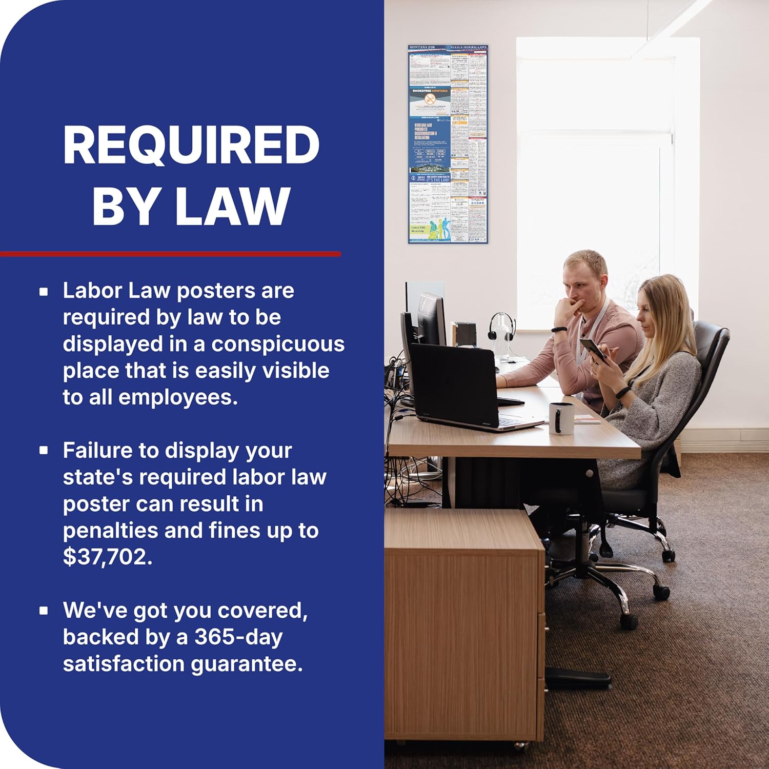 2026 Montana State and Federal Labor Law Poster - OSHA Workplace Compliant - Mandatory Regulations Posting for Employees - All-In-One Required Compliance Posting 17" x 40" - Laminated - Image 4