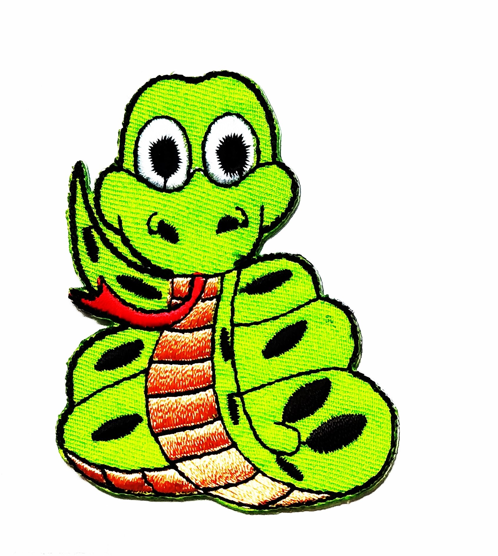 Nipitshop Patches Green Snake Animal Wildlife Cartoon kid Iron On Applique Patch for Clothes Backpacks T-shirt Jeans Skirt vests scarf Hat Bag