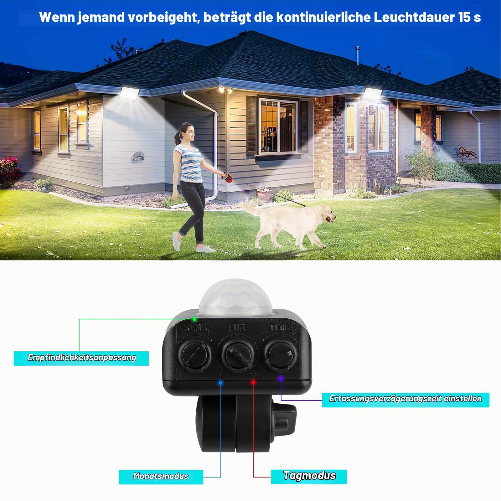 T-SUN LED Strahler mit Bewegungsmelder Außen, 100W 10000LM,2 Stück | Superhell aussenlampe, 200LEDs Fluter, IP66 Wasserdicht Wandleuchte, 6000K Kaltweiß LED Außenleuchte für Garten Garage Hof