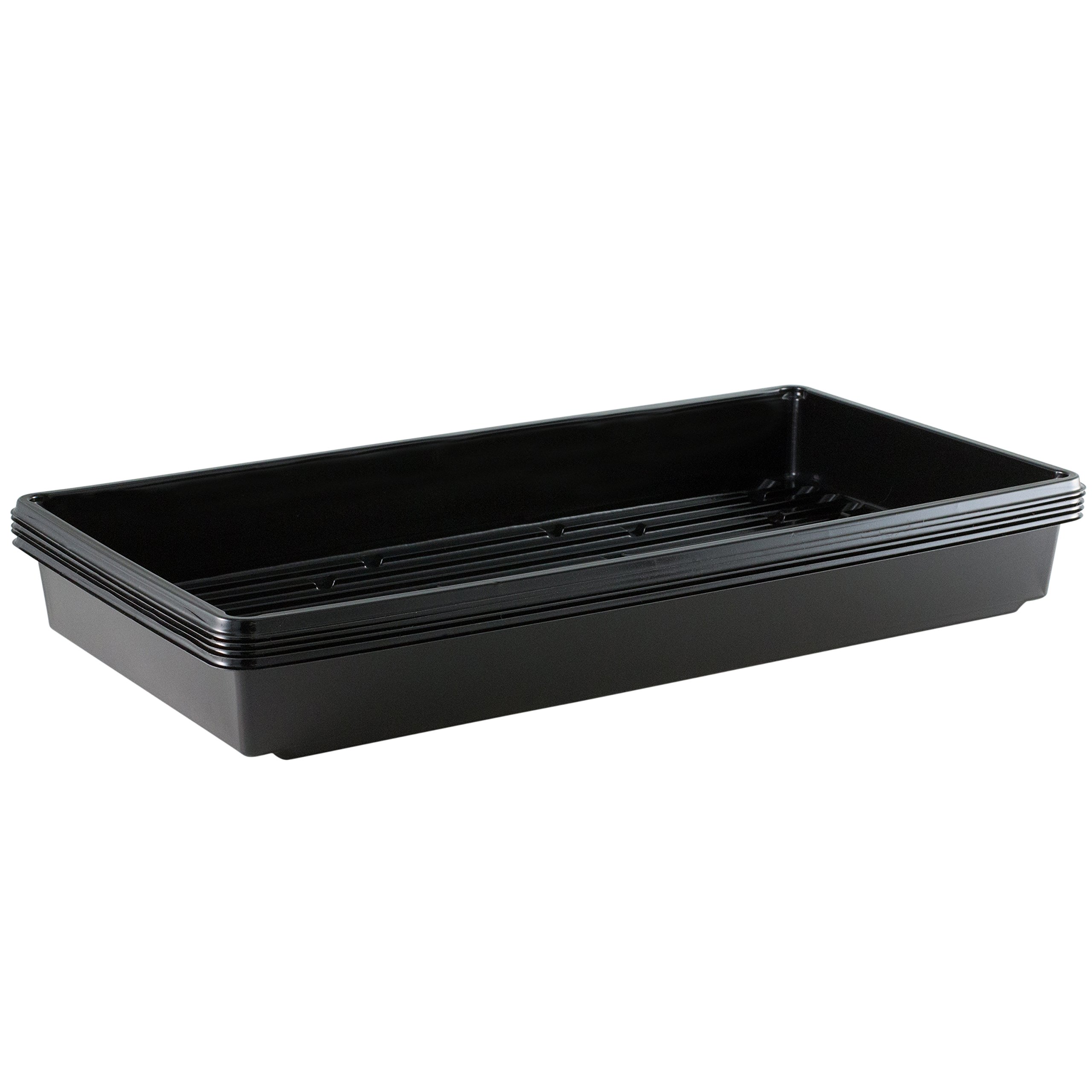 10x20 Inch Black Plastic 5 Pack Plant Propagation Tray – Growing Trays for Garden, Planting, Seedling, Soil & Hydroponic Horticulture - Microgreen Trays Grow Plants - No Drain Holes