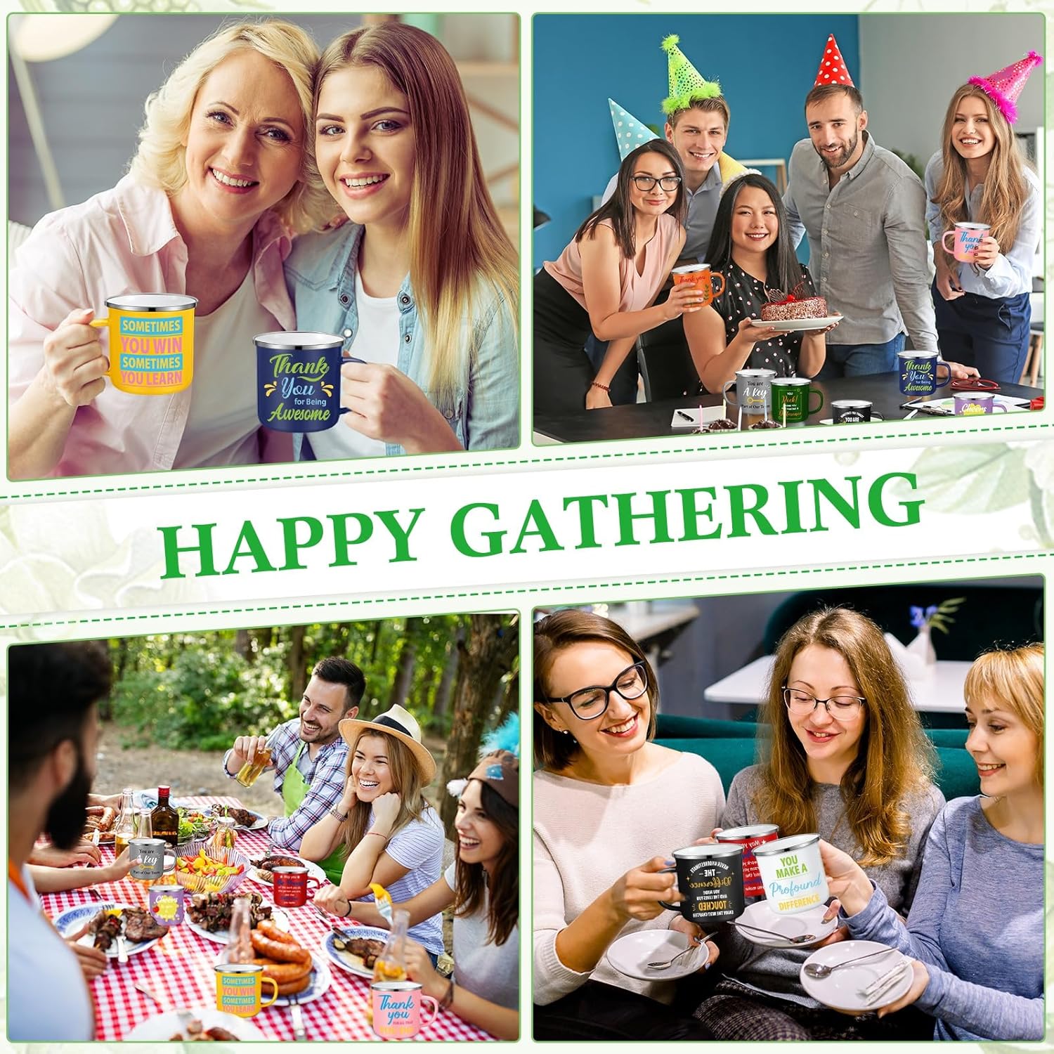 Zhehao 12 Pcs Christmas Employee Appreciation Gifts Bulk Motivational Enamel Coffee Mugs 12oz Thank You Gift Bulk Cups for Teacher Staff Coworkers Team Women Men - Image 4