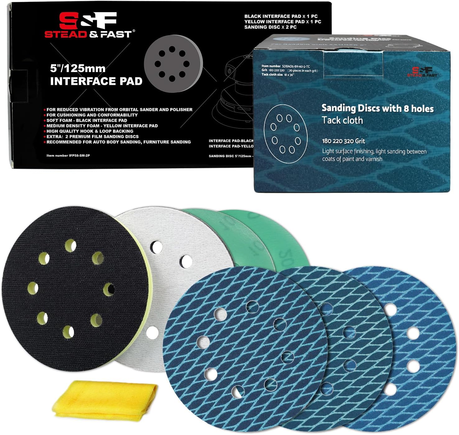 Orbital Sander Foam Pad 5 inch, Foam Sanding Pads for