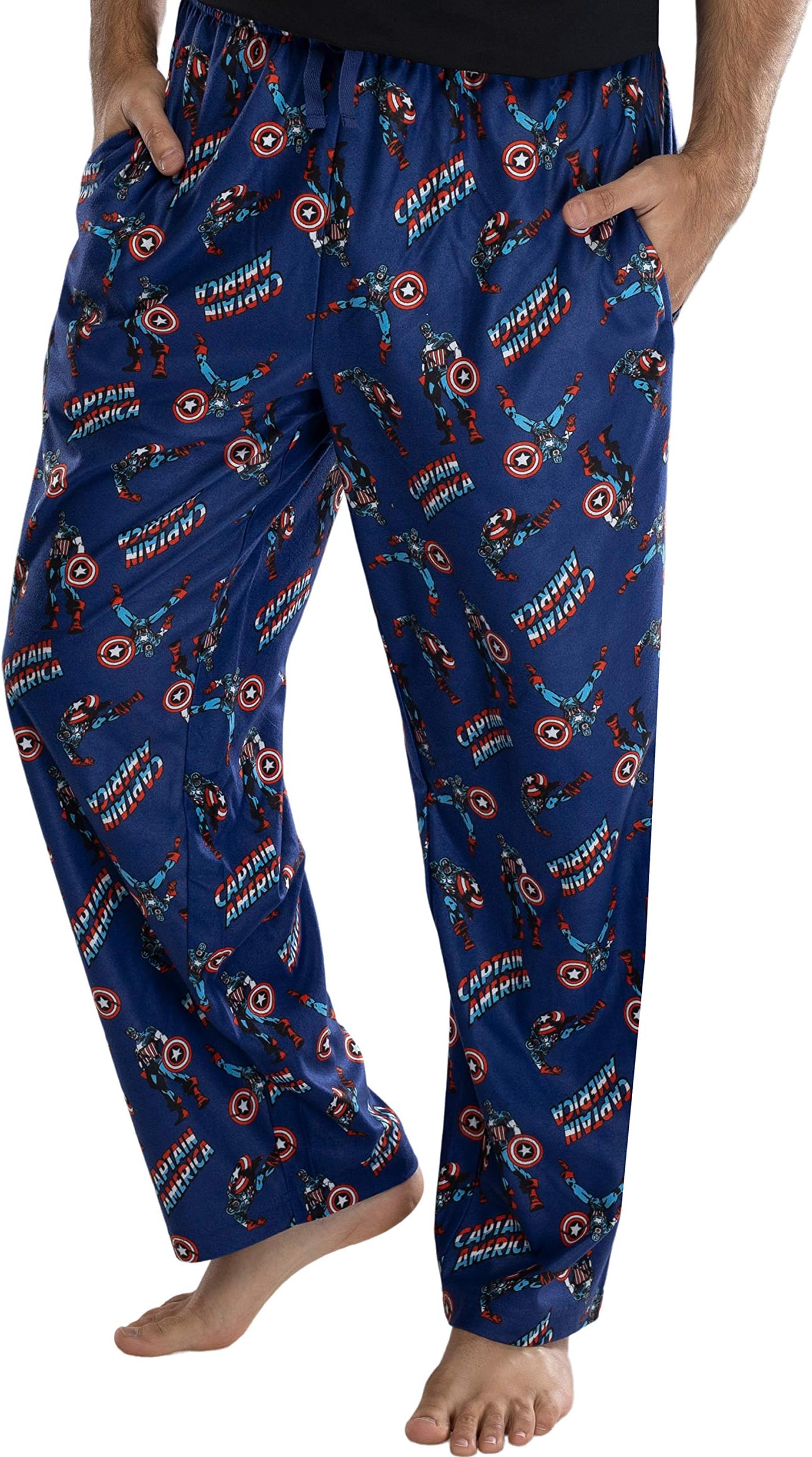 Marvel Men's Captain America Retro Allover Print Loungewear Pajama Pants