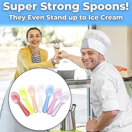 Miniatura 2 de Cucharas de degustación de plástico de 100 unidades extra resistentes, sin BPA. Mini catadores desechables para muestras pequeñas o porciones